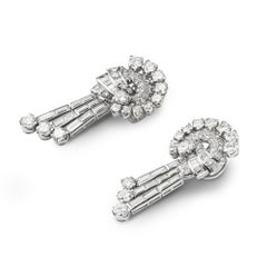 Pair of Mid 20th Century Diamond Drop Earrings