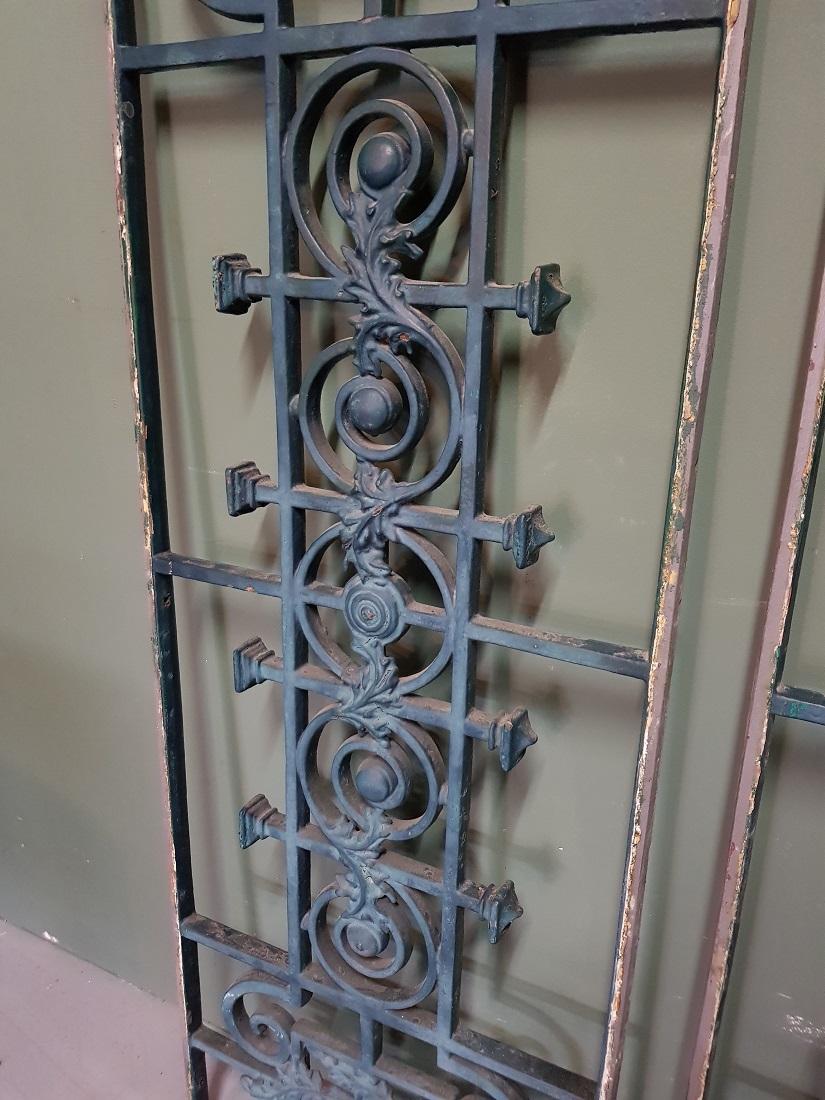 Cast Pair of Mid-20th Century Large and Heavy French Door Grills