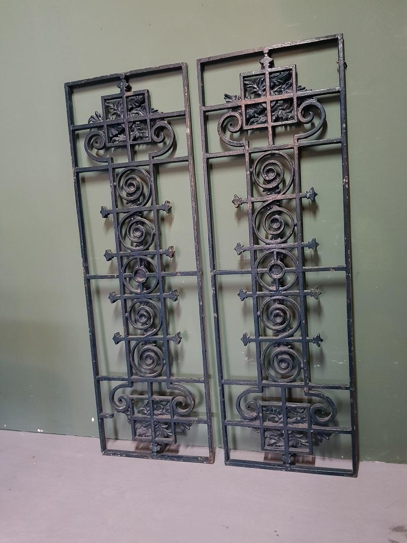 Pair of Mid-20th Century Large and Heavy French Door Grills 2