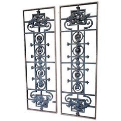 Pair of Mid-20th Century Large and Heavy French Door Grills