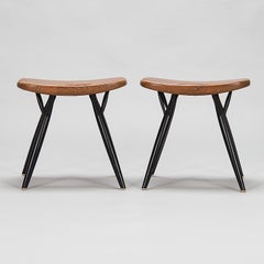 Paire de tabourets Pirkka d'Ilmari Tapiovaara du milieu du 20e siècle