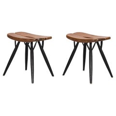 Pair of Mid-20th Century 'Pirkka' Stools by Ilmari Tapiovaara