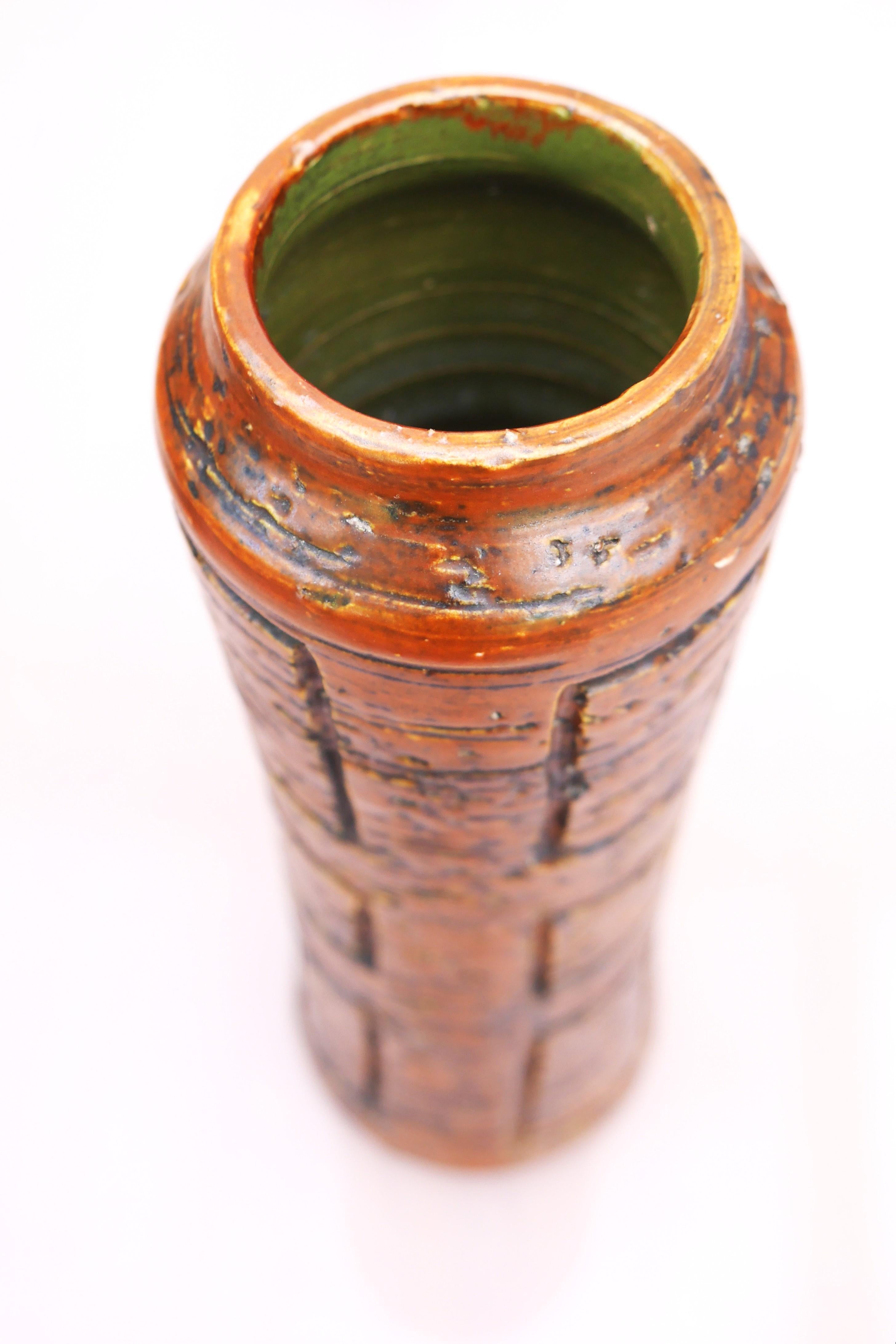 A pair of Mid-century modern brutalist art vases from Arnold Wiig fabriker For Sale 2