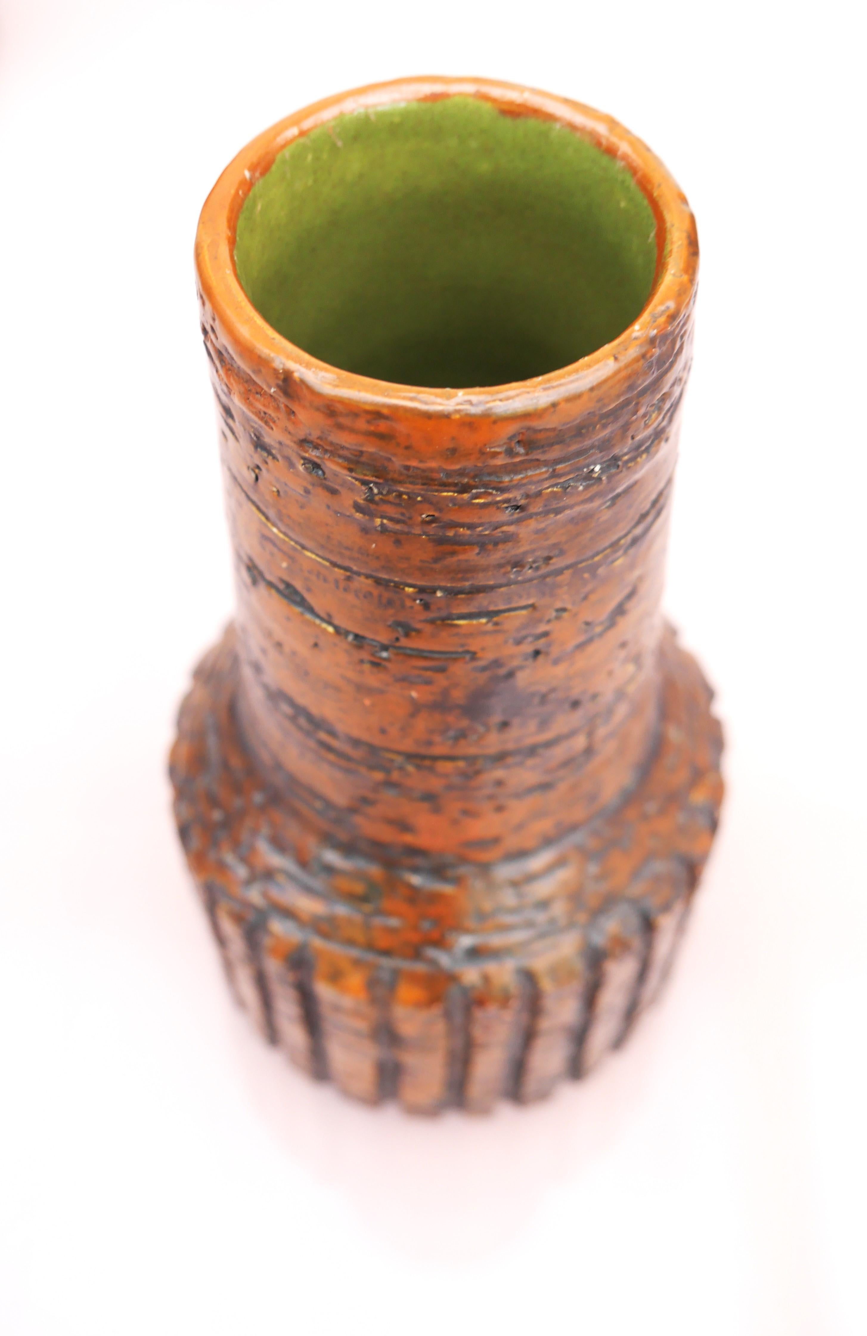 A pair of Mid-century modern brutalist art vases from Arnold Wiig fabriker For Sale 1
