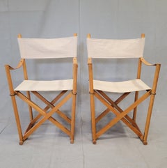 A Pair of Mid-Century 1960s Mogens Koch by Cado Mk-16 Folding Safari Chairs