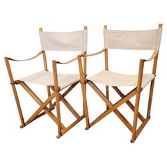 Pareja de sillas Safari plegables Mogens Koch by Cado Mk-16 de mediados de los 60