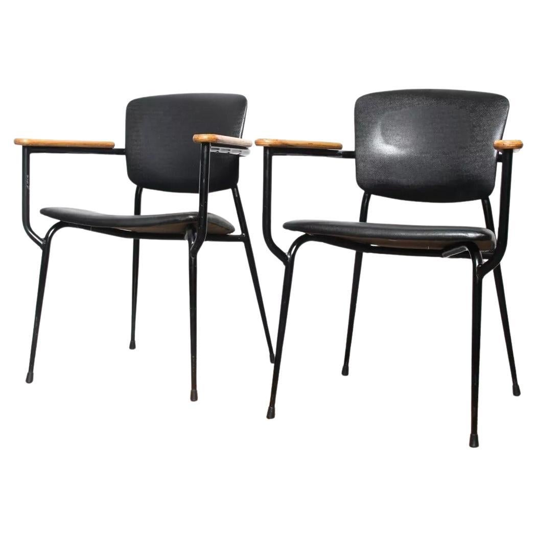 A Pair of Mid Century Adult Sized School Metalliform Armchairs For Sale