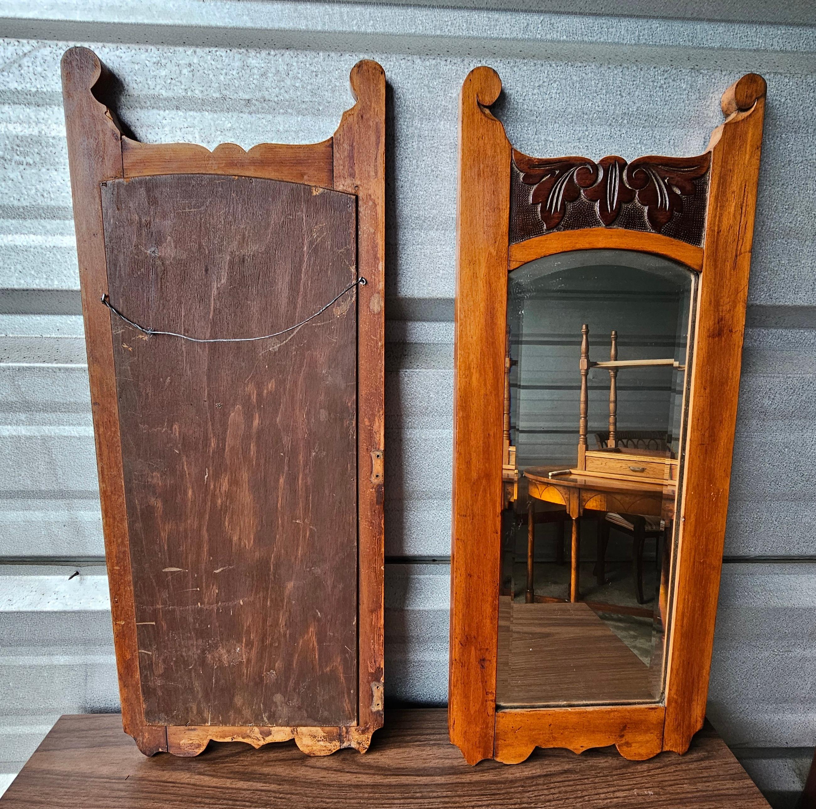 A Pair of 19th Century Victorian Carved Maple Frame Wall Mirrors For Sale 1