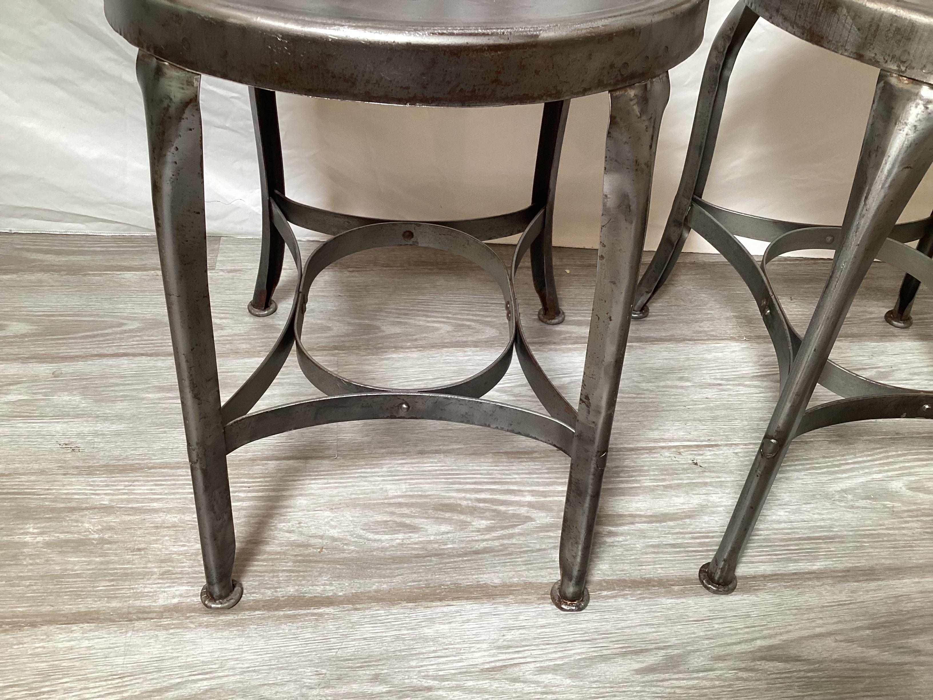 Pair of Mid Century Bare Steel Chairs For Sale at 1stDibs