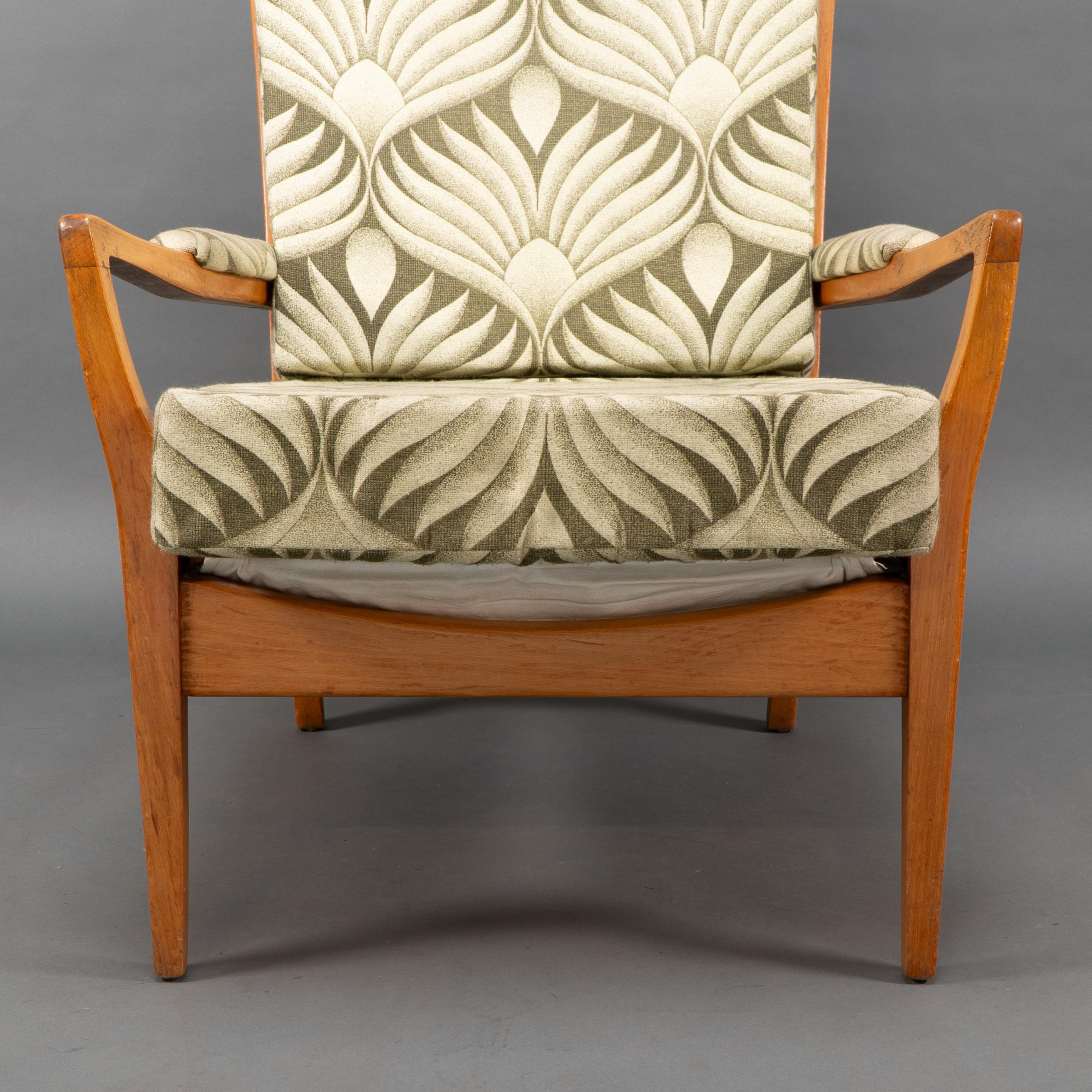 A pair of Mid-Century beech armchairs with outswept arms For Sale 8