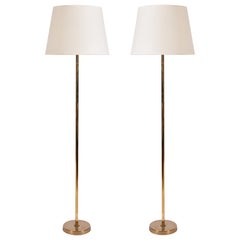 Pair of Midcentury Brass Floor Lamps by Bergboms