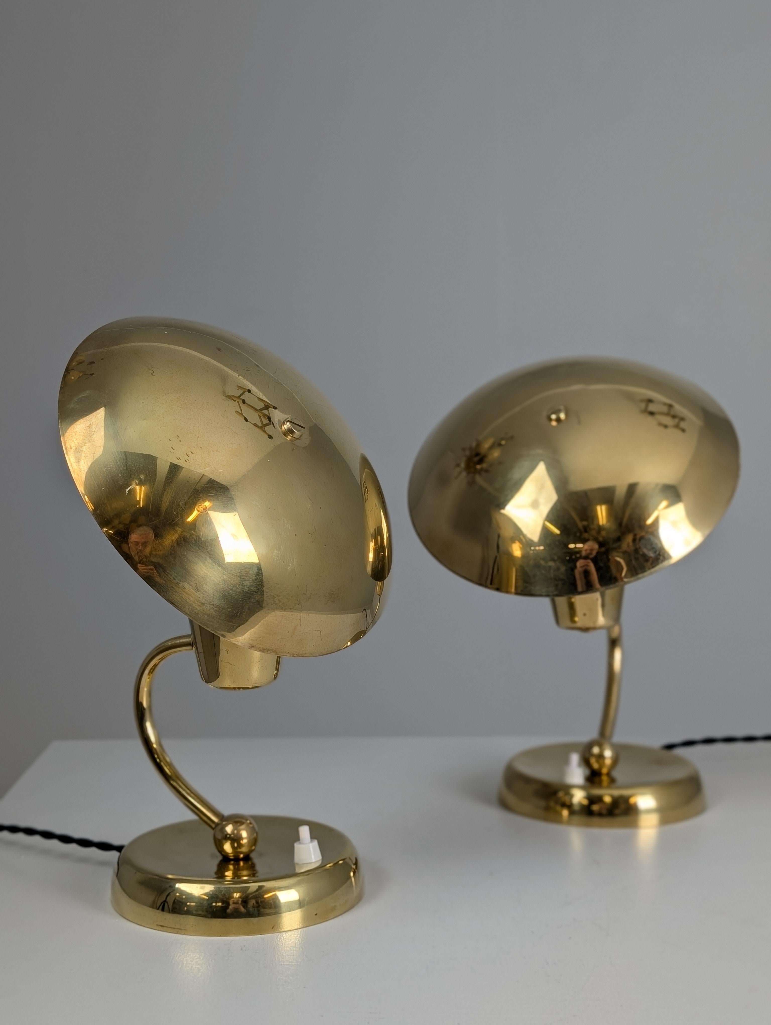 A Pair of Mid-Century Brass Table Lamps Model EV 59, Itsu 1950s For Sale 10