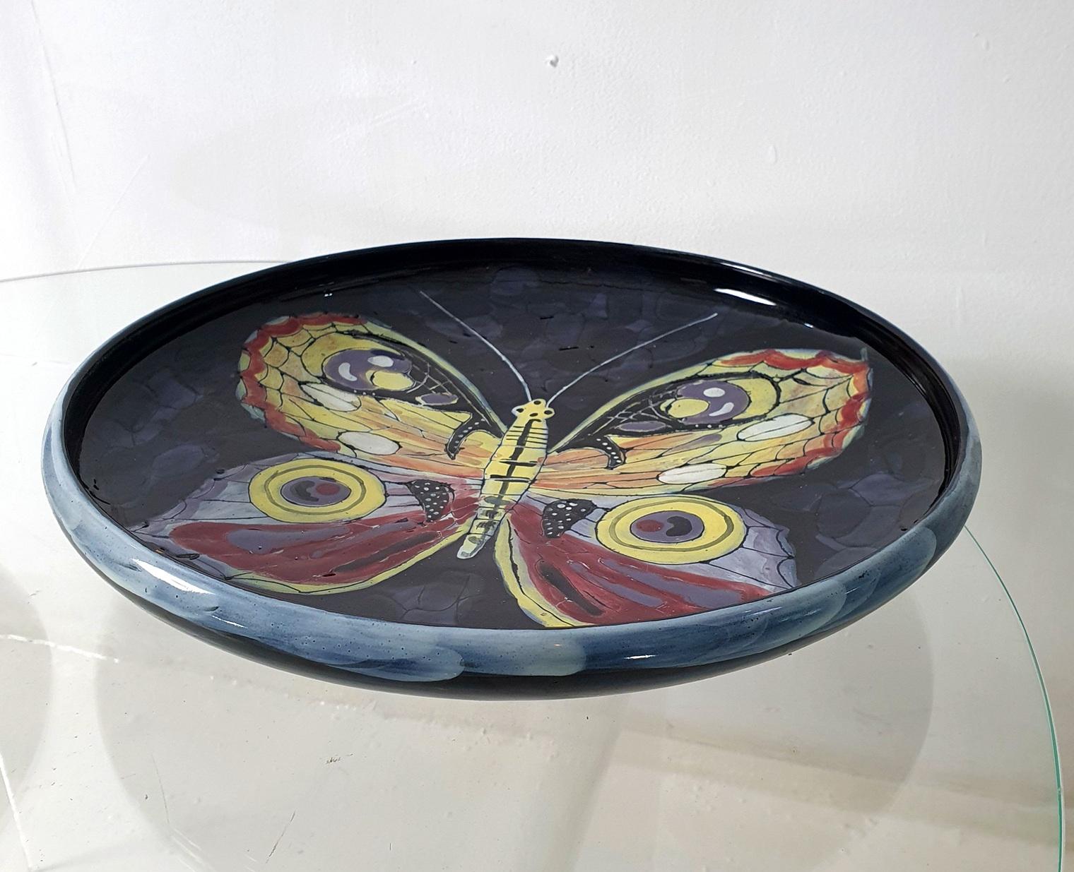 Mid-Century Modern Pair of Mid Century Butterfly Ceramic Bowl by San Polo, Italy