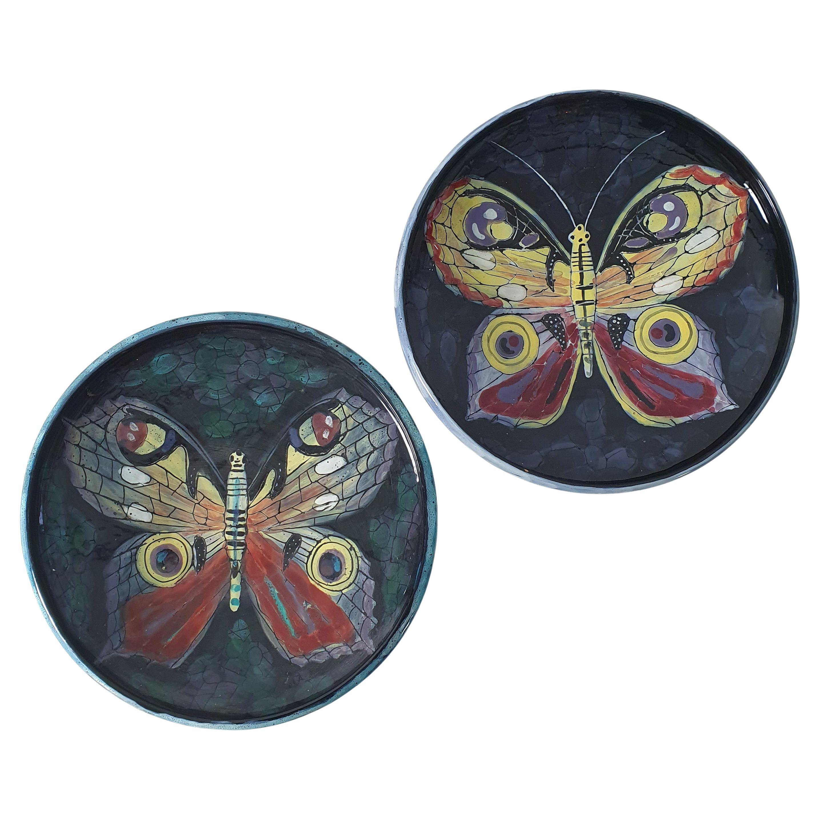 Pair of Mid Century Butterfly Ceramic Bowl by San Polo, Italy
