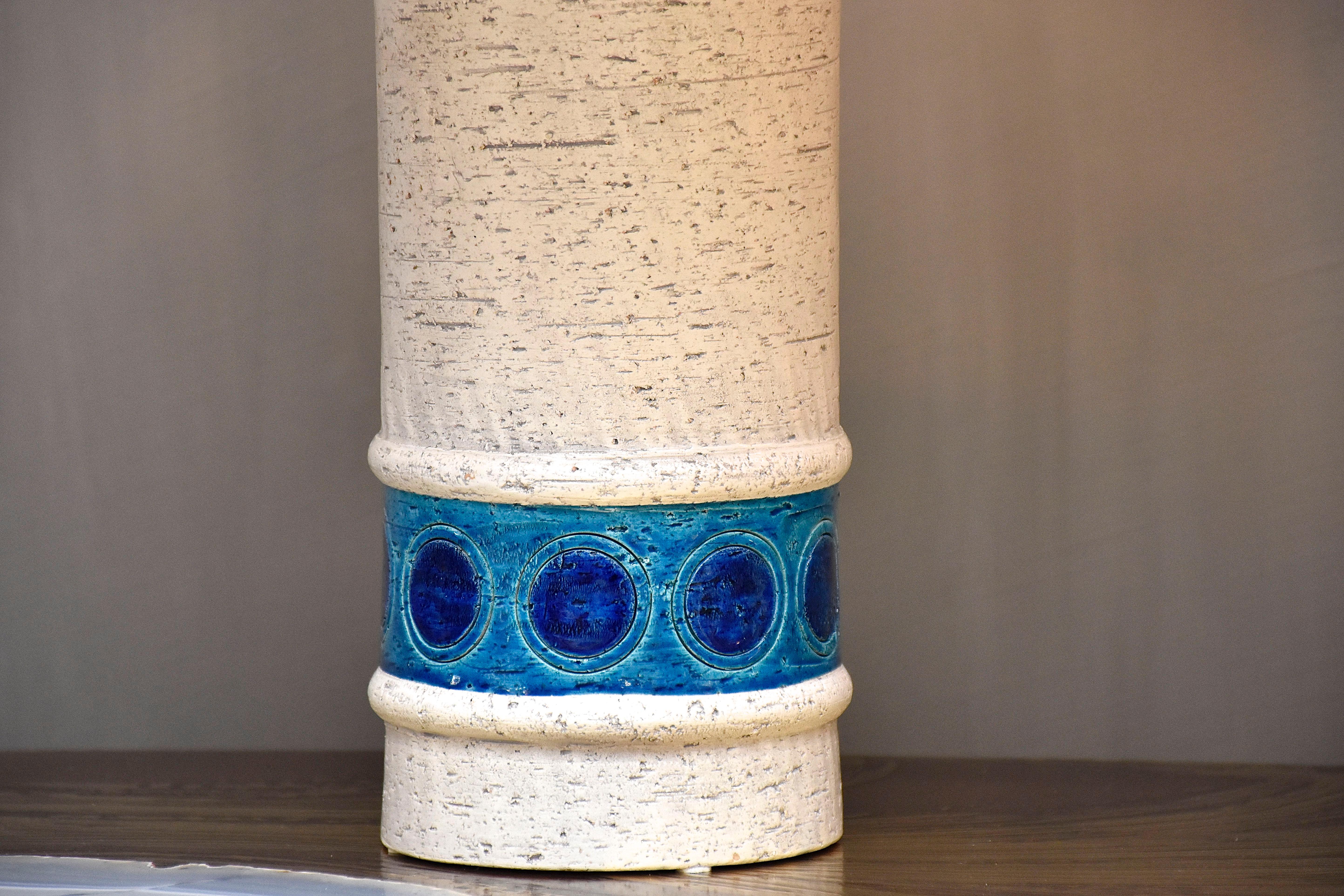 italien Paire de lampes de table en céramique du milieu du siècle dernier par Bitossi en vente