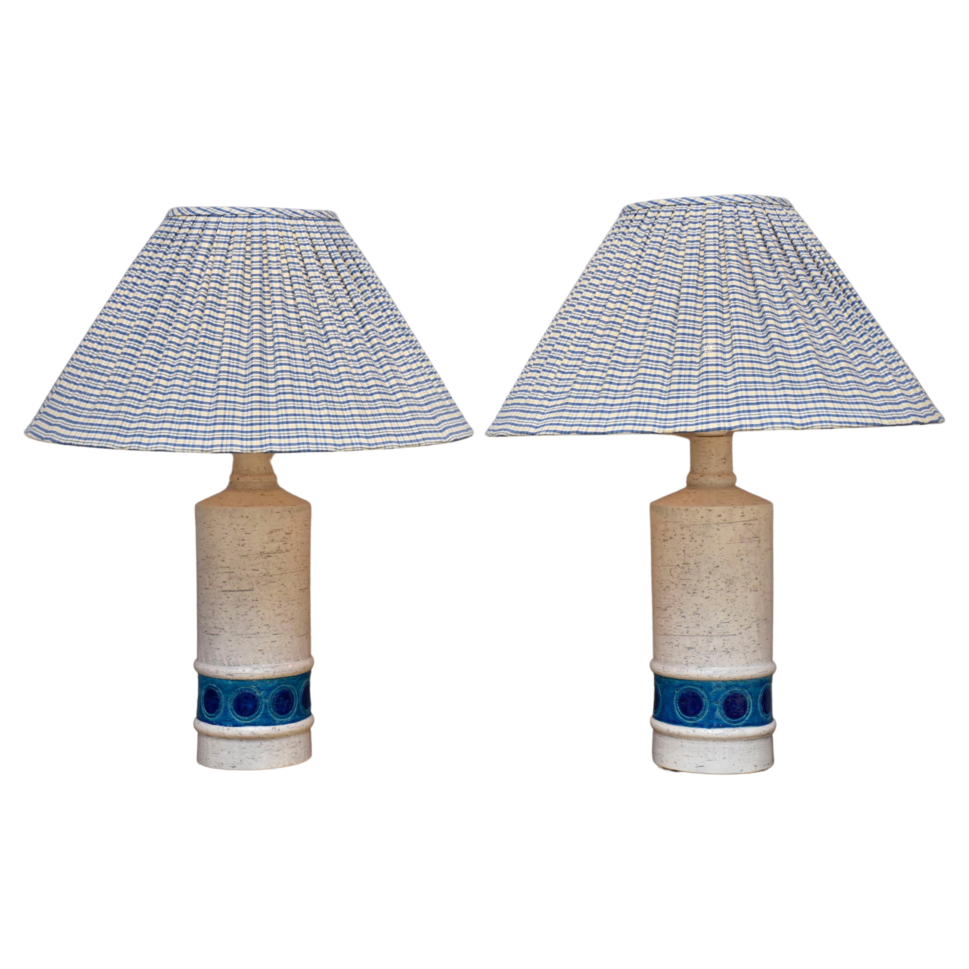 Coppia di lampade da tavolo in ceramica della metà del secolo scorso di Bitossi