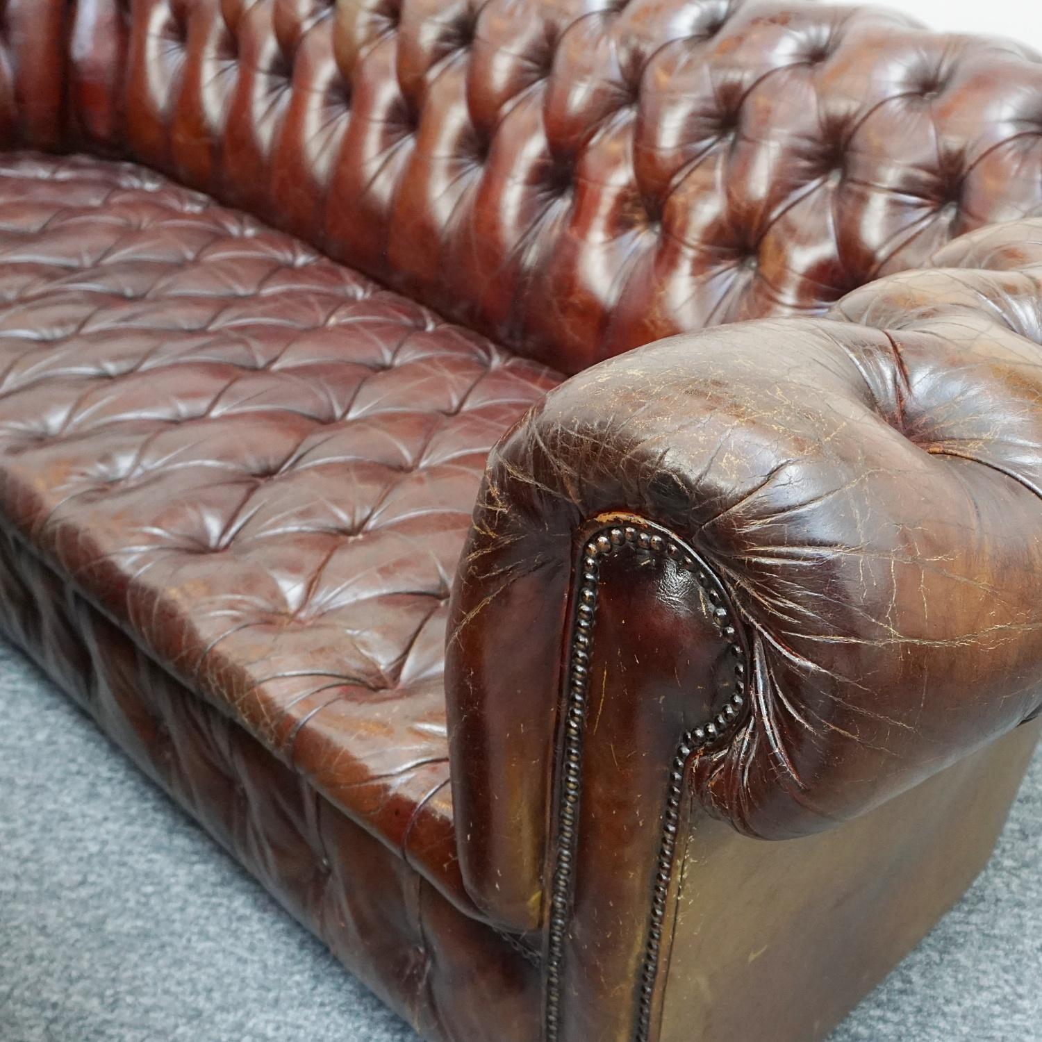 Pair of Mid-Century Chesterfield Leather Sofa's 4