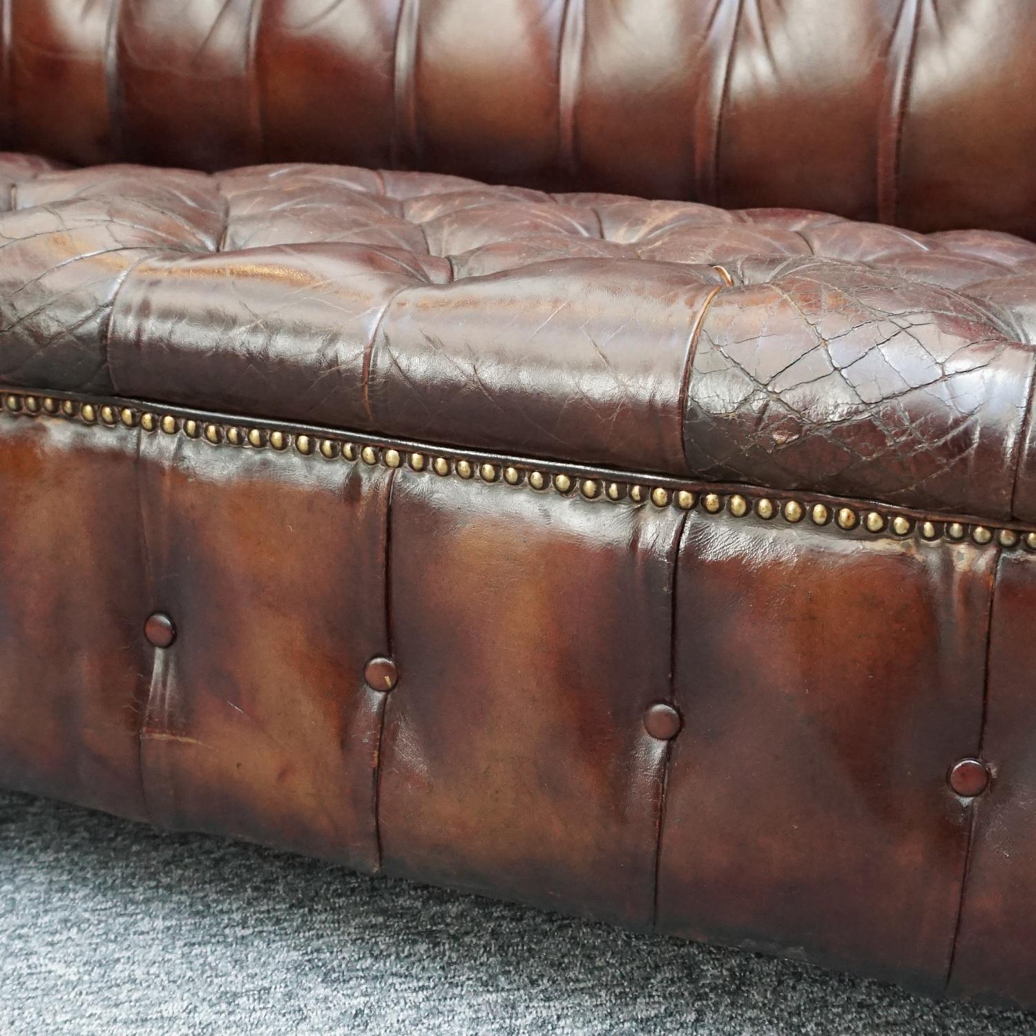 Pair of Mid-Century Chesterfield Leather Sofa's 5