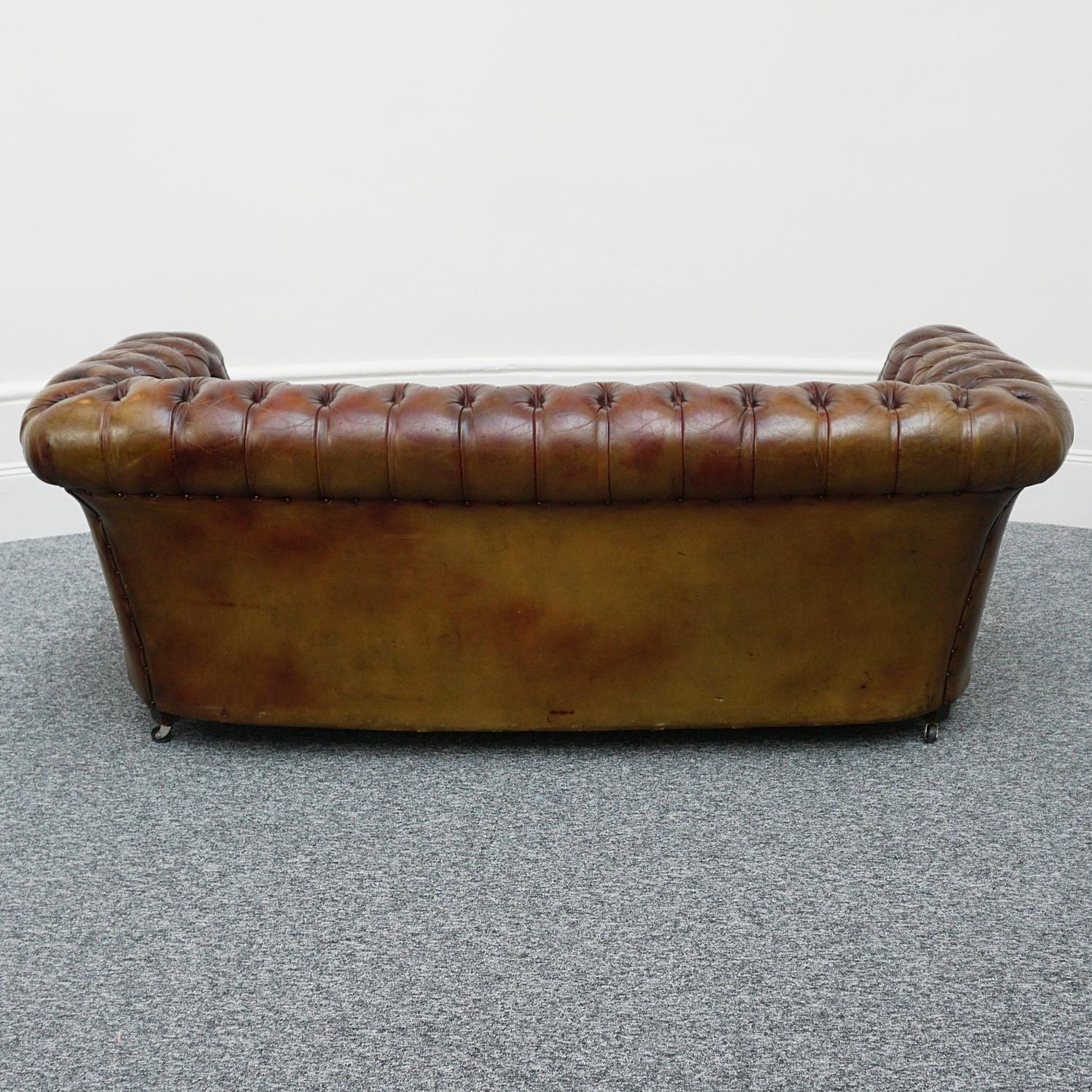 Pair of Mid-Century Chesterfield Leather Sofa's 14