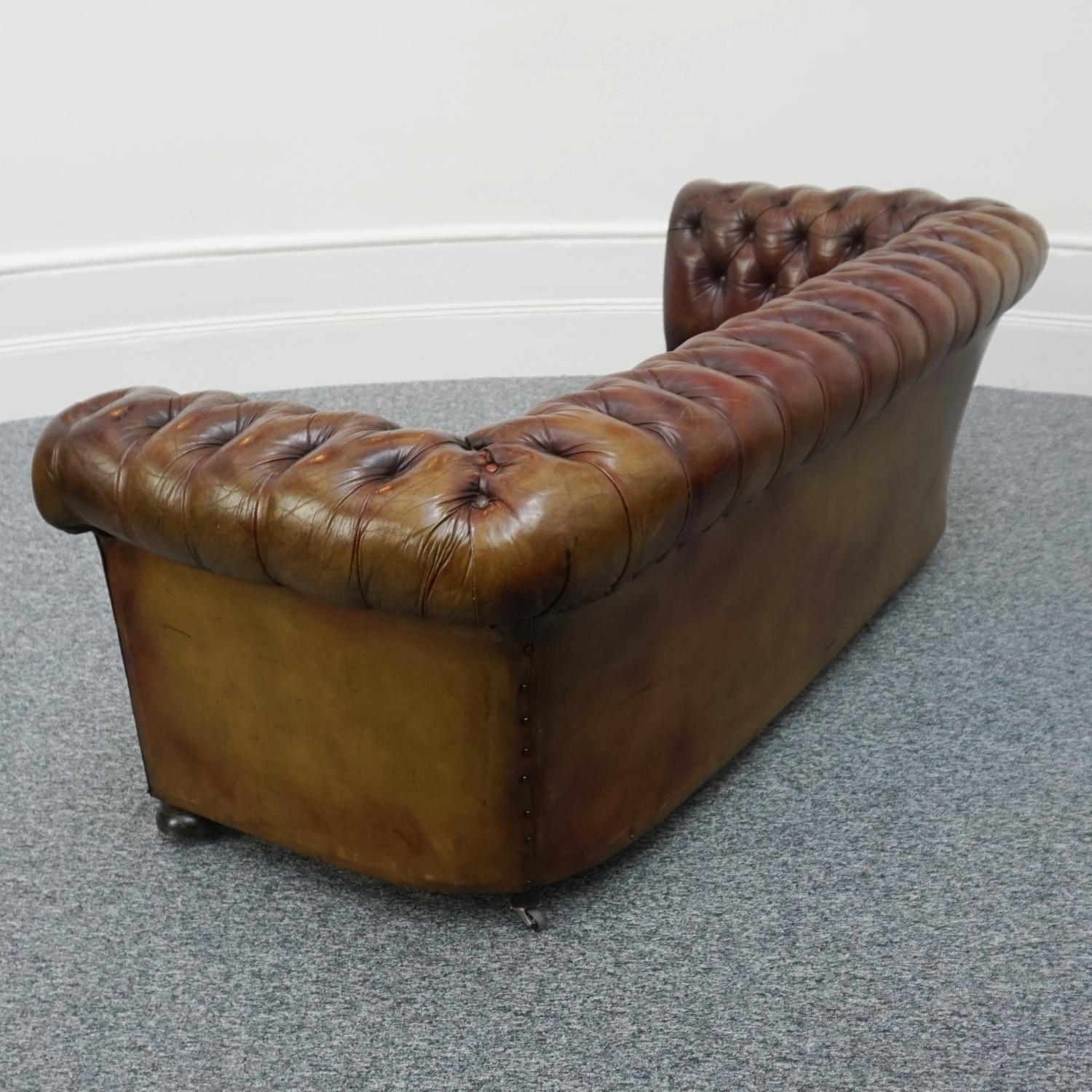 Mid-Century Modern Pair of Mid-Century Chesterfield Leather Sofa's
