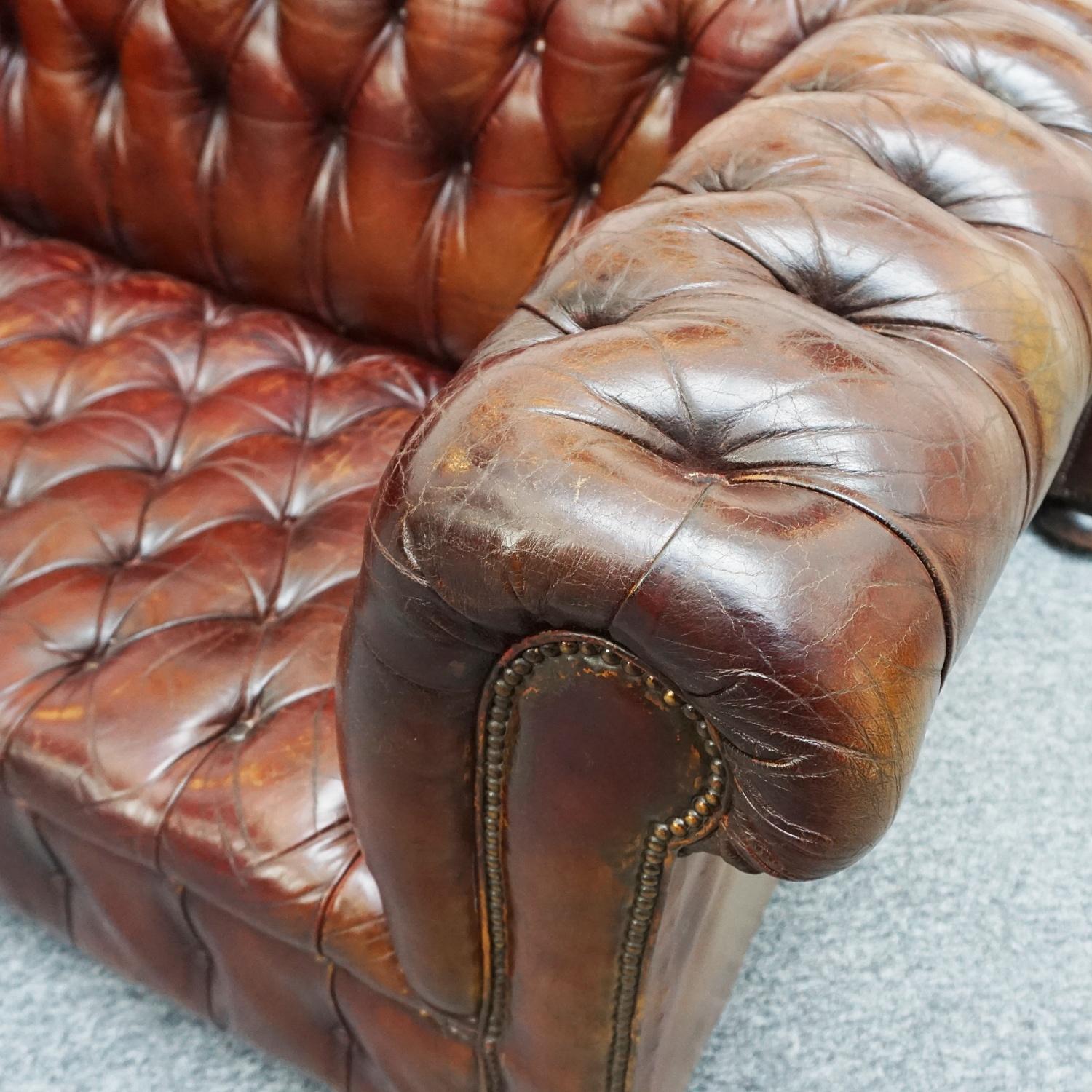 20th Century Pair of Mid-Century Chesterfield Leather Sofa's