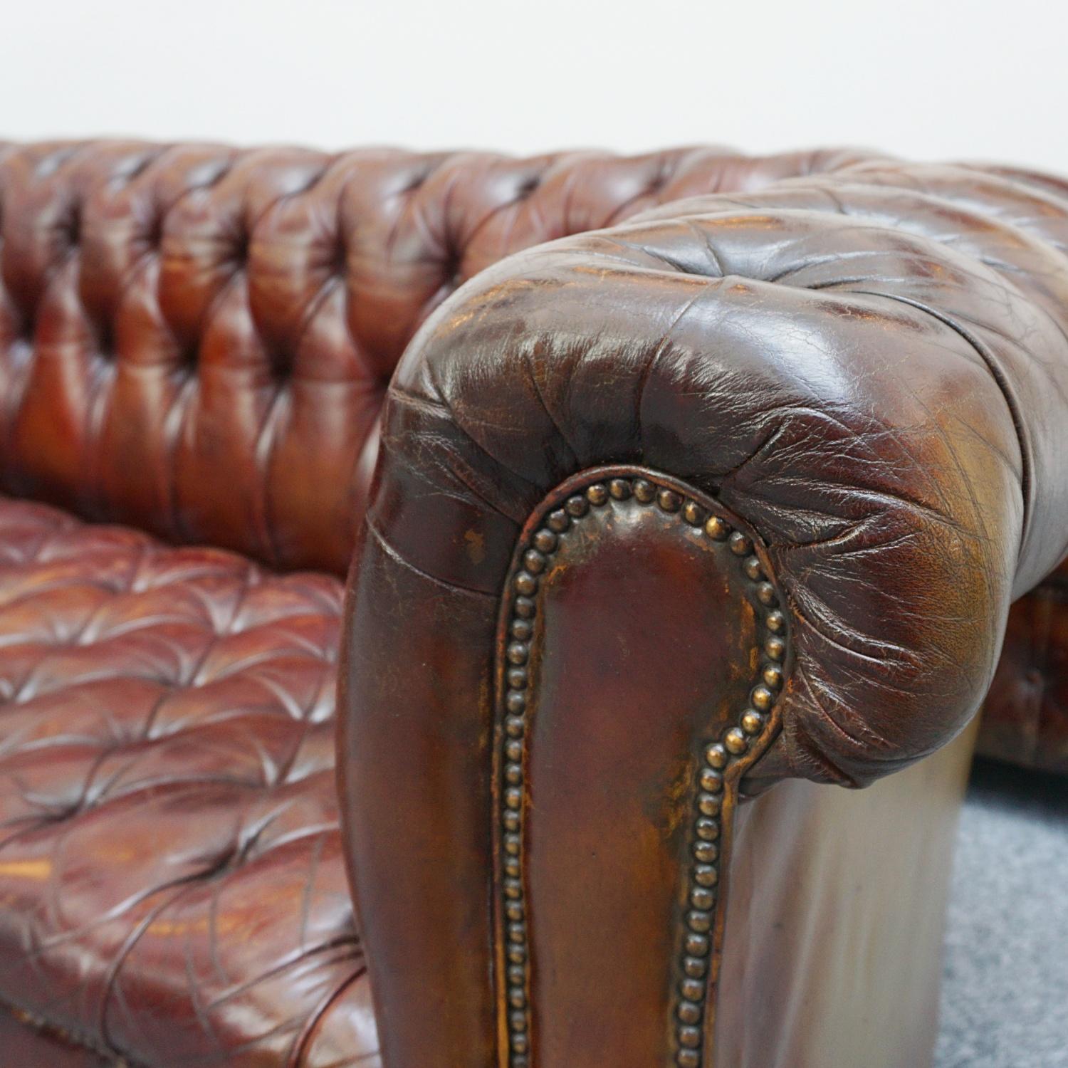 Pair of Mid-Century Chesterfield Leather Sofa's 1