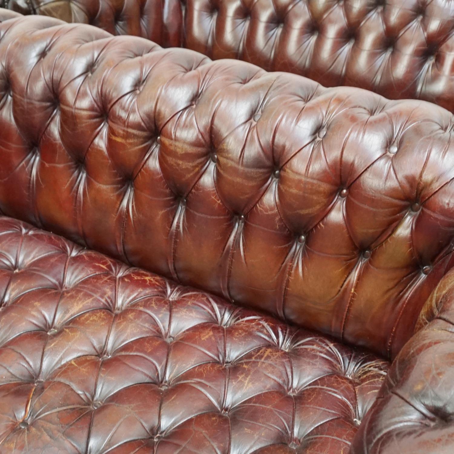 Pair of Mid-Century Chesterfield Leather Sofa's 2
