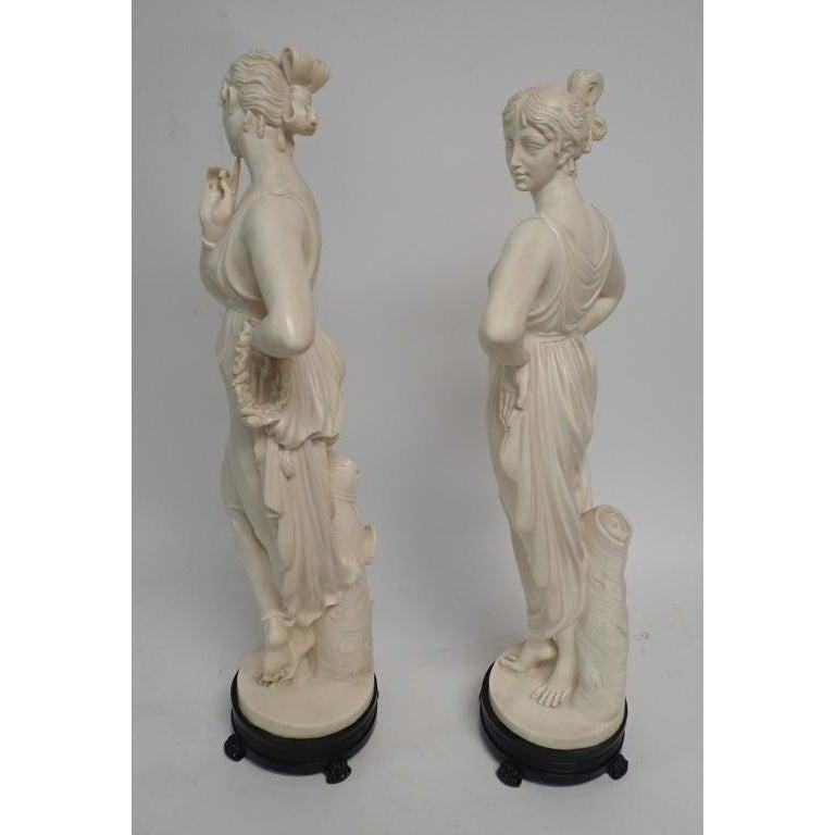 Pair of Midcentury Classical Women Sculptures In Good Condition In Norwood, NJ