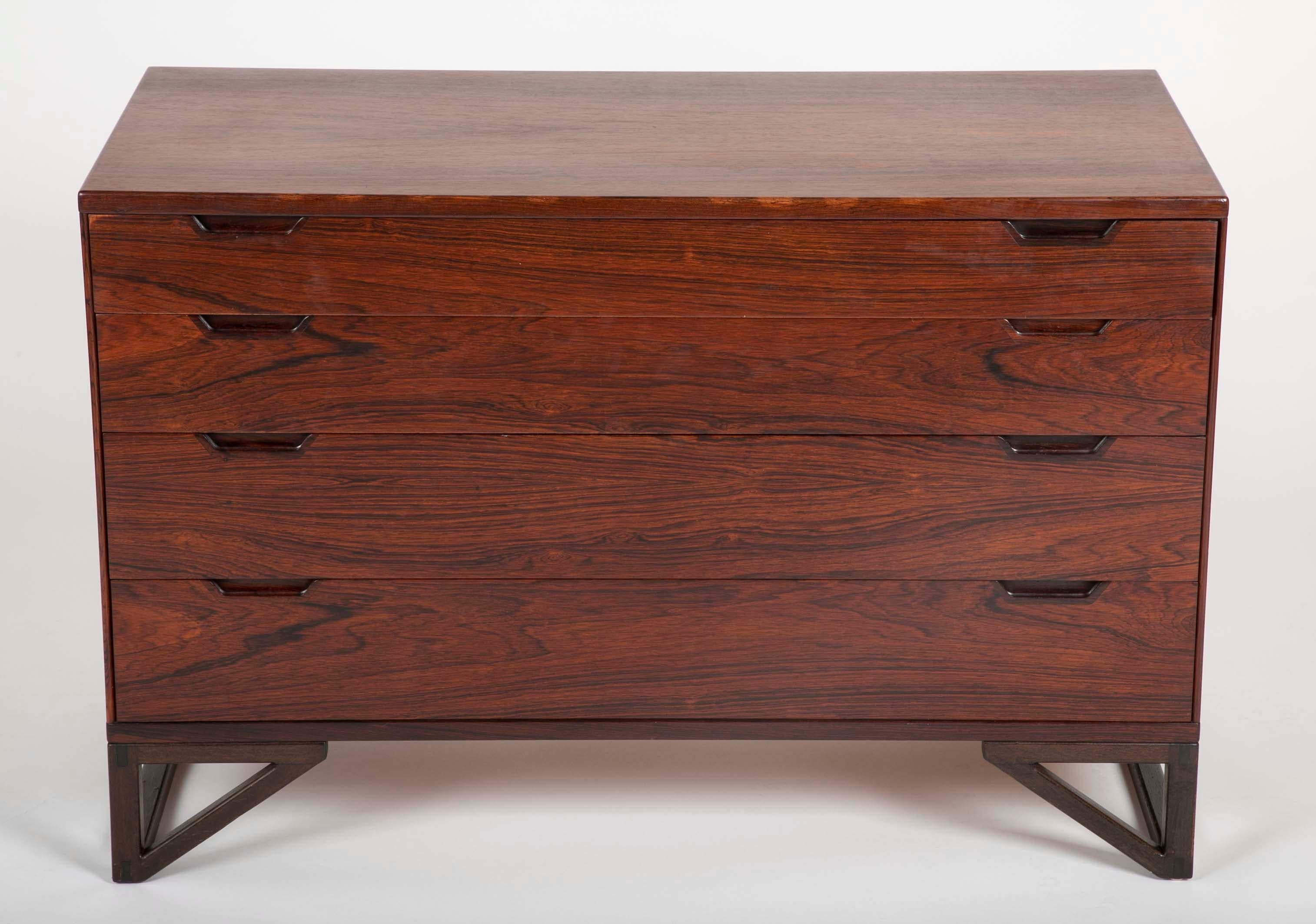 Pair of Midcentury Danish Rosewood Chests by Svend Langkilde In Good Condition In Stamford, CT