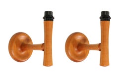 Pair of Midcentury Danish Teak Wall Sconces by Dyrlund