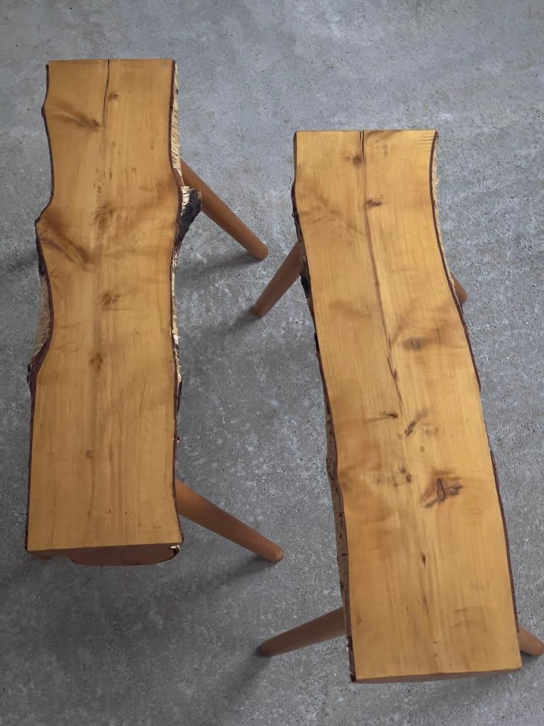 A pair of mid century finnish free form stools/ sidetable in birch. Finland 1960 For Sale 1