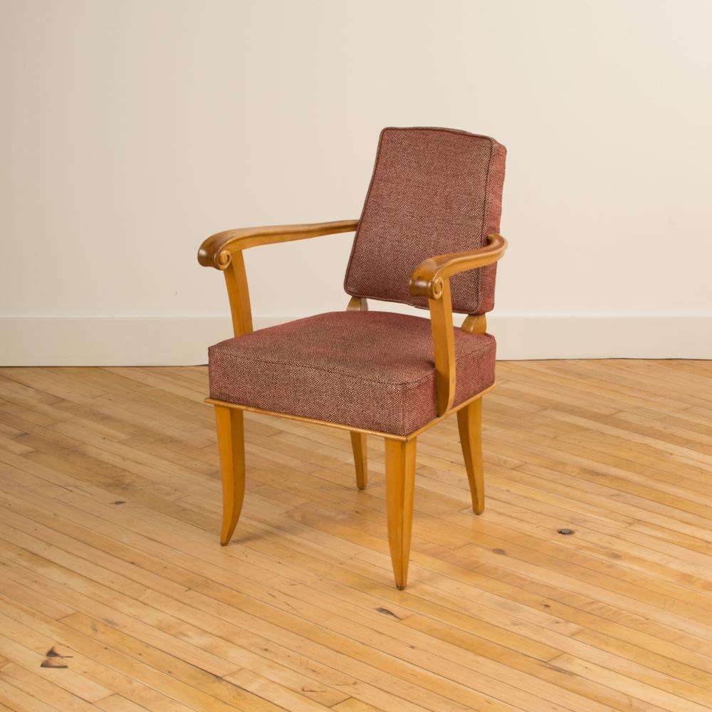 Mid-20th Century Pair of Mid Century French Sycamore Armchairs in the Manner of Andre Arbus
