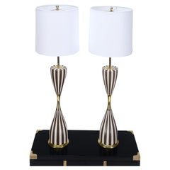 Vintage Pair of Mid Century "Harlequin" Table Lamps by Gerald Thurston, Circa 1950