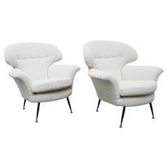 Pair of Midcentury Italian Angular Armchairs