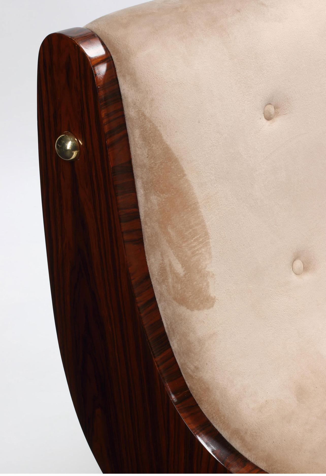 Pareja de sillones de salón/dama italianos de mediados de siglo de estilo art déco finales del siglo XX en venta