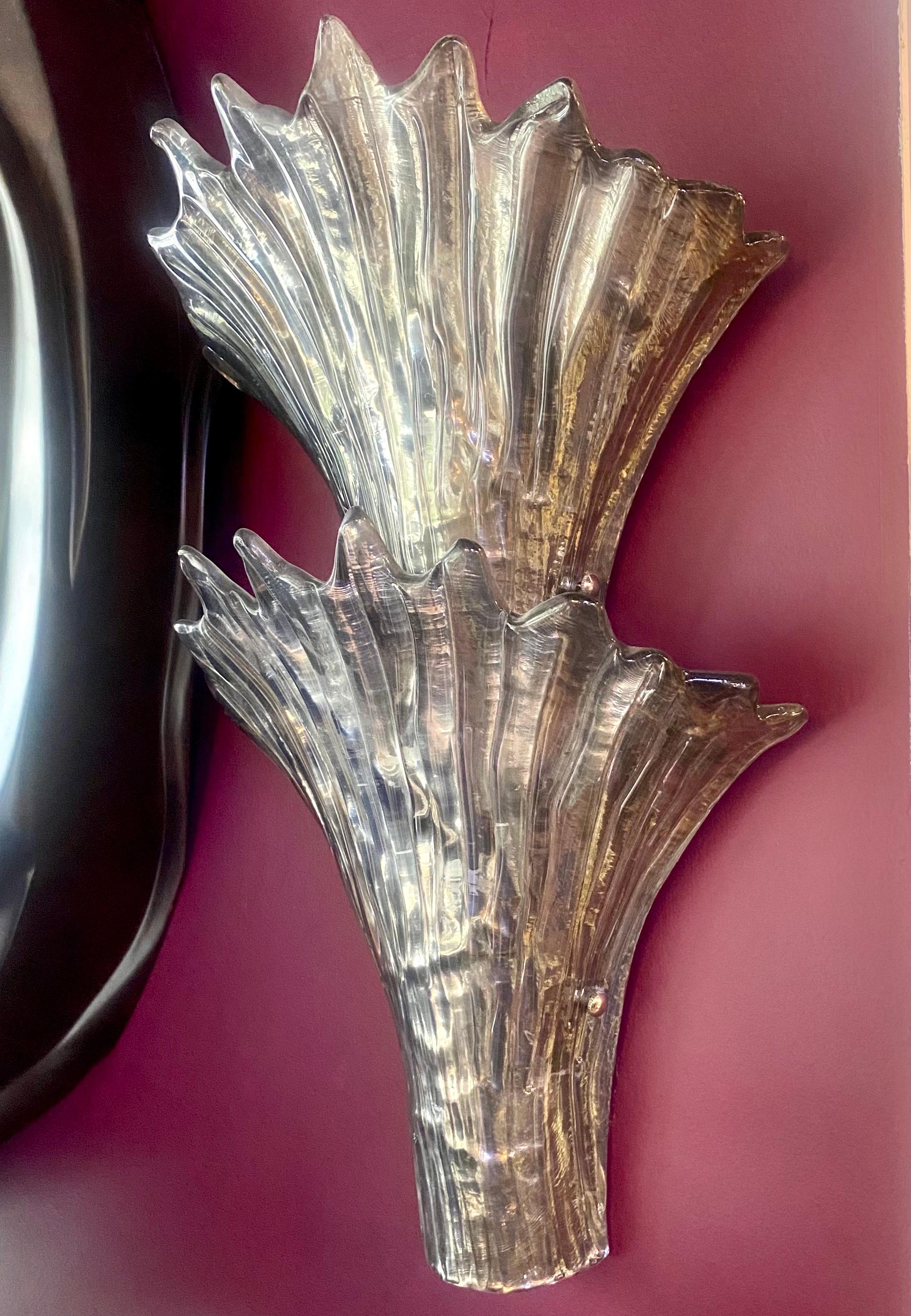 Coppia di lampade in vetro di Murano della metà del secolo scorso in vendita 3