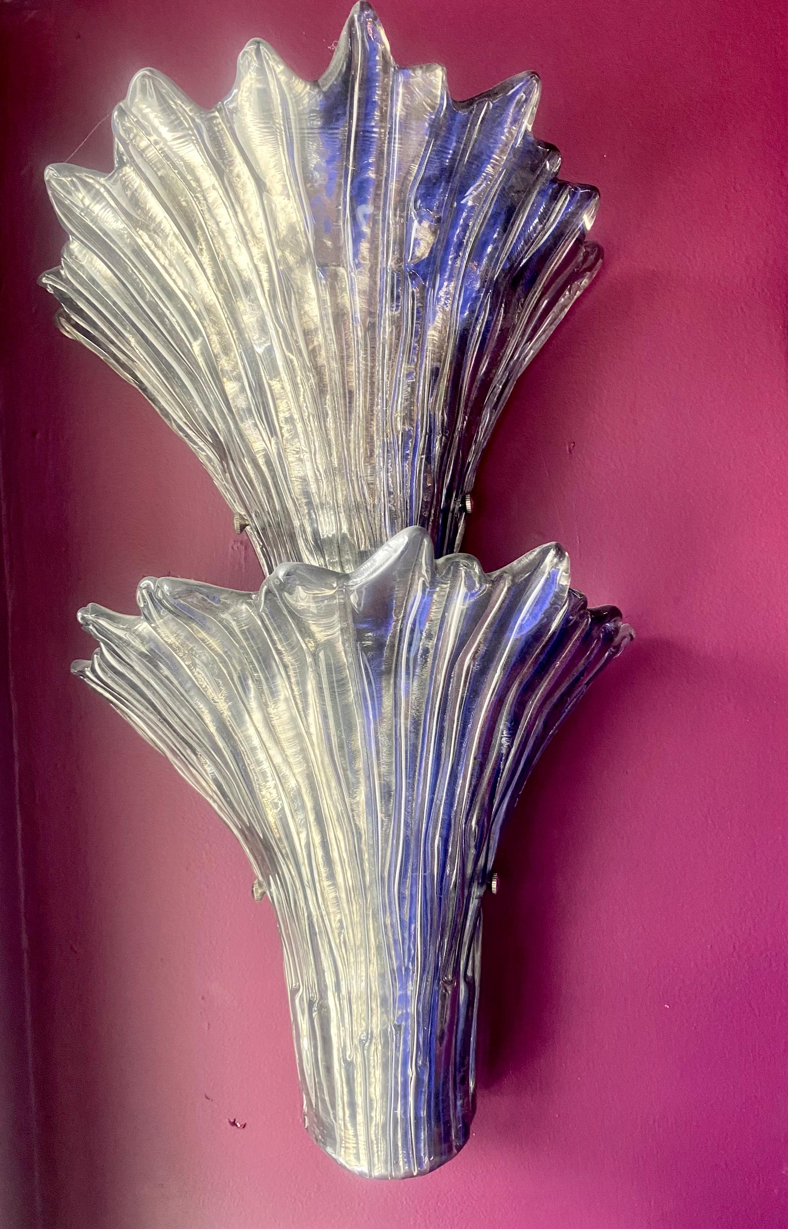 Mid-Century moderno Coppia di lampade in vetro di Murano della metà del secolo scorso in vendita