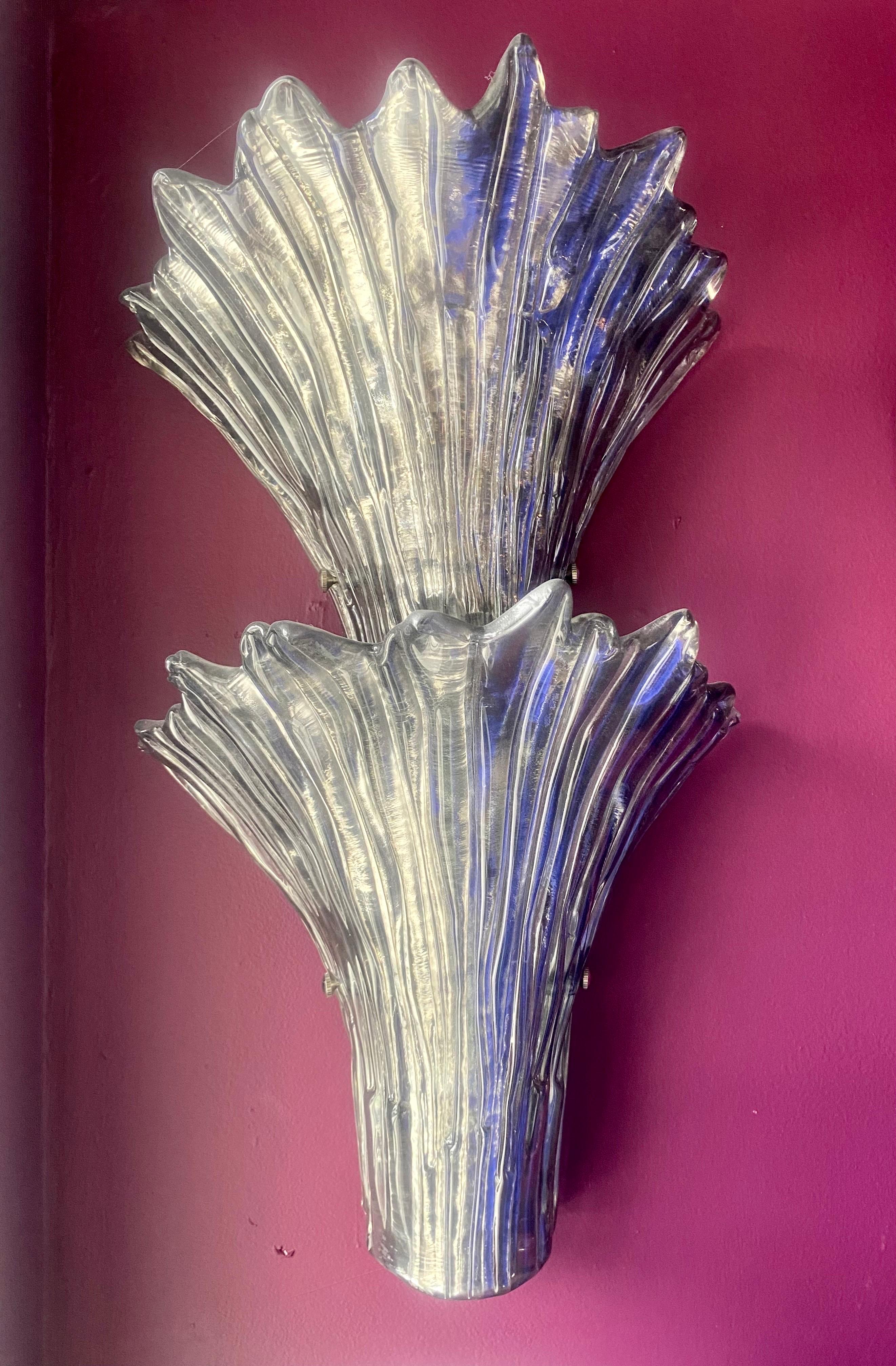 XX secolo Coppia di lampade in vetro di Murano della metà del secolo scorso in vendita