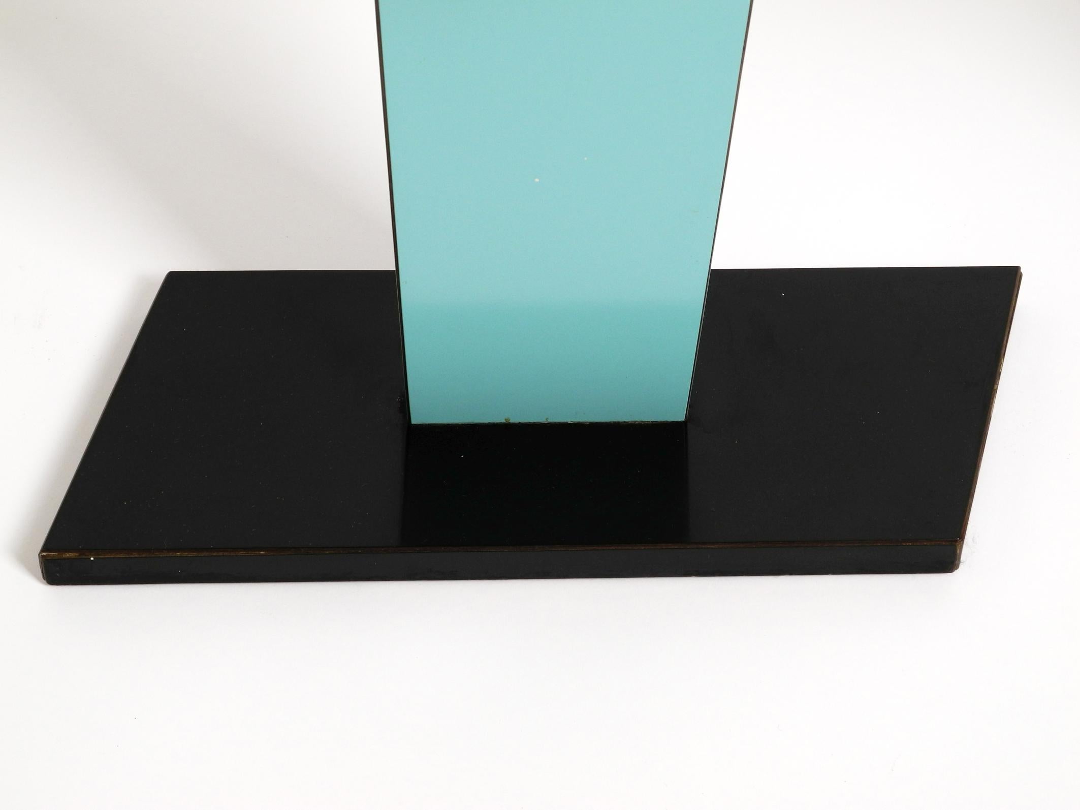 Pair of Mid-Century Italian Side Tables Covered in Black and Turquoise Formica 6
