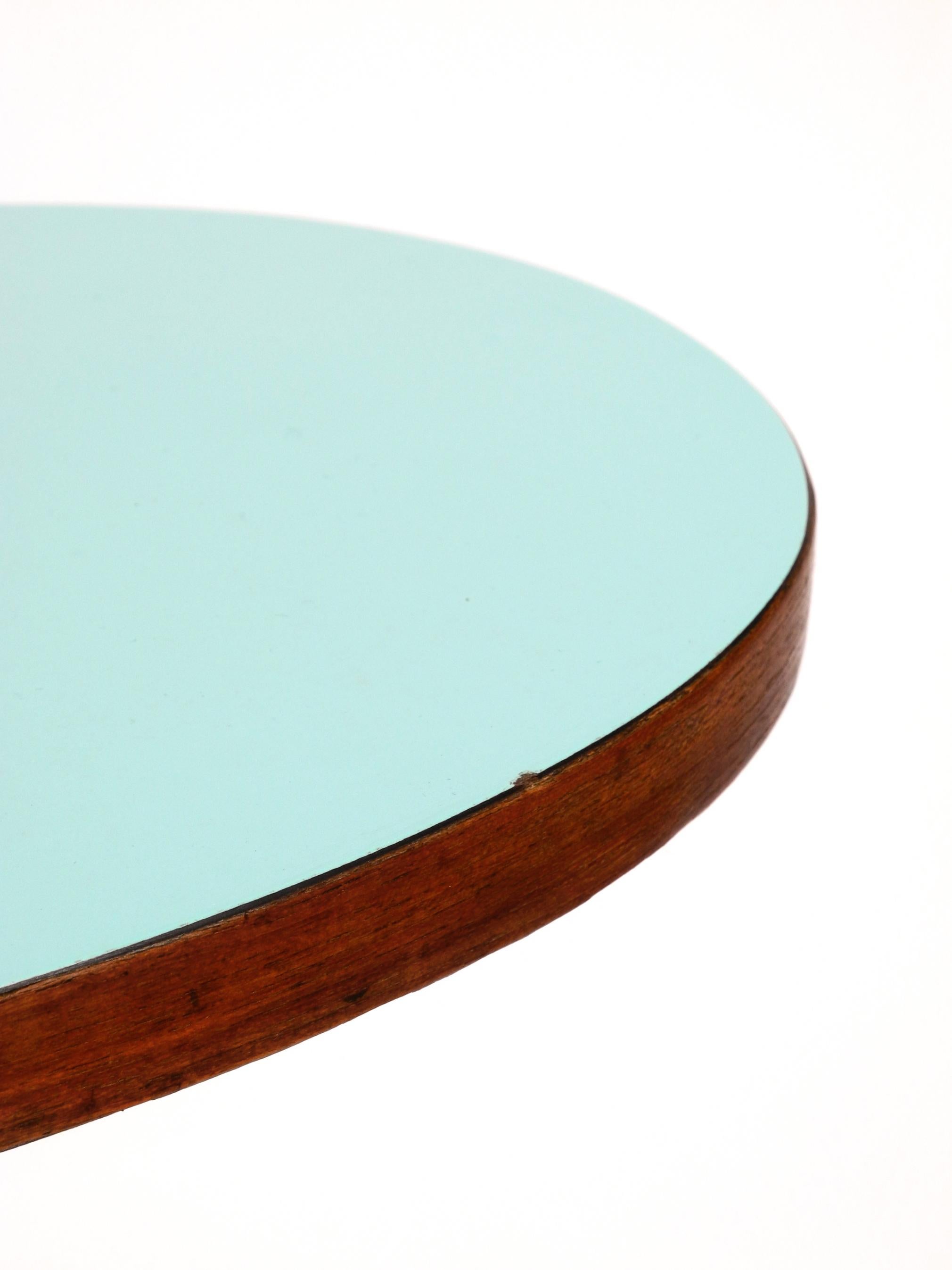 Pair of Mid-Century Italian Side Tables Covered in Black and Turquoise Formica 8
