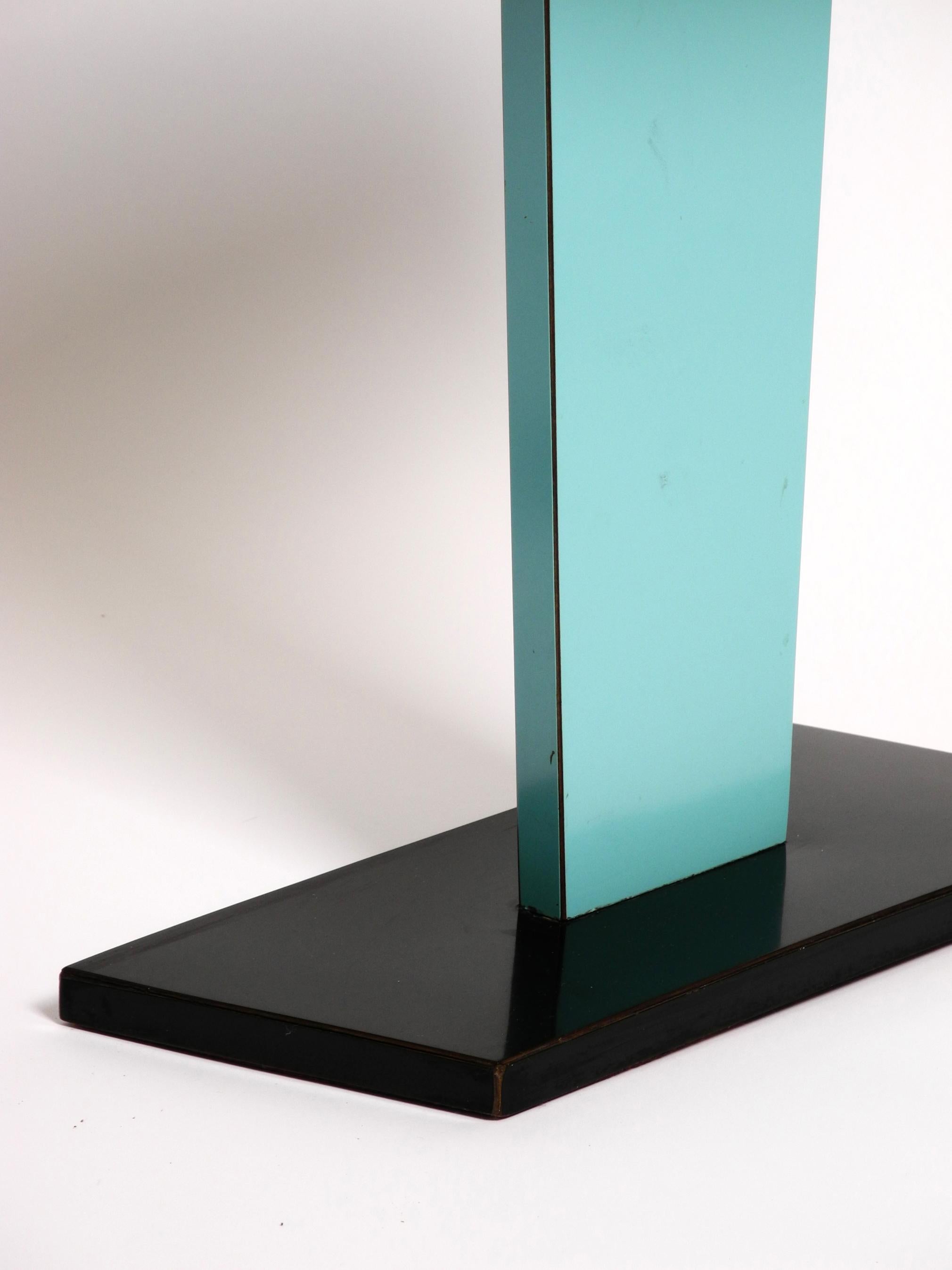 Pair of Mid-Century Italian Side Tables Covered in Black and Turquoise Formica 3