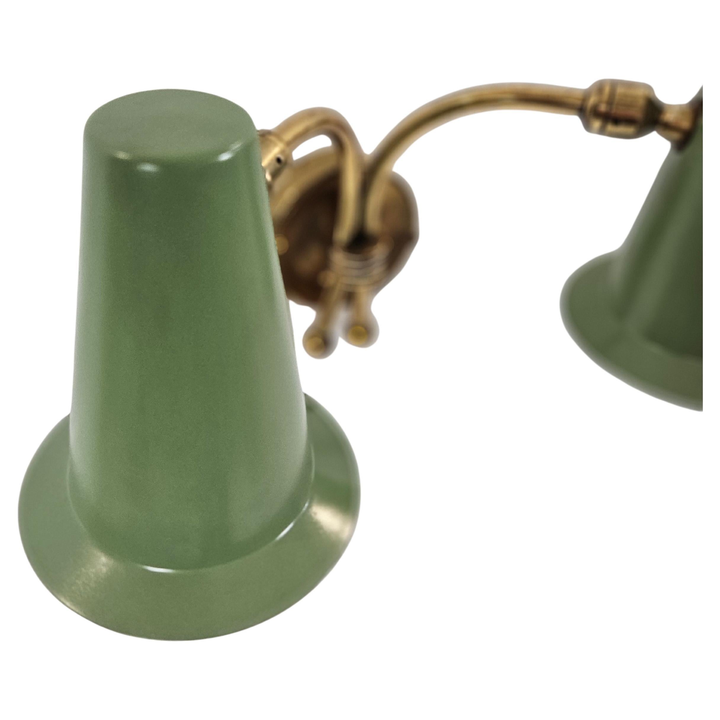 Aluminum A Pair of Mid Century Italian Wall Sconces For Sale