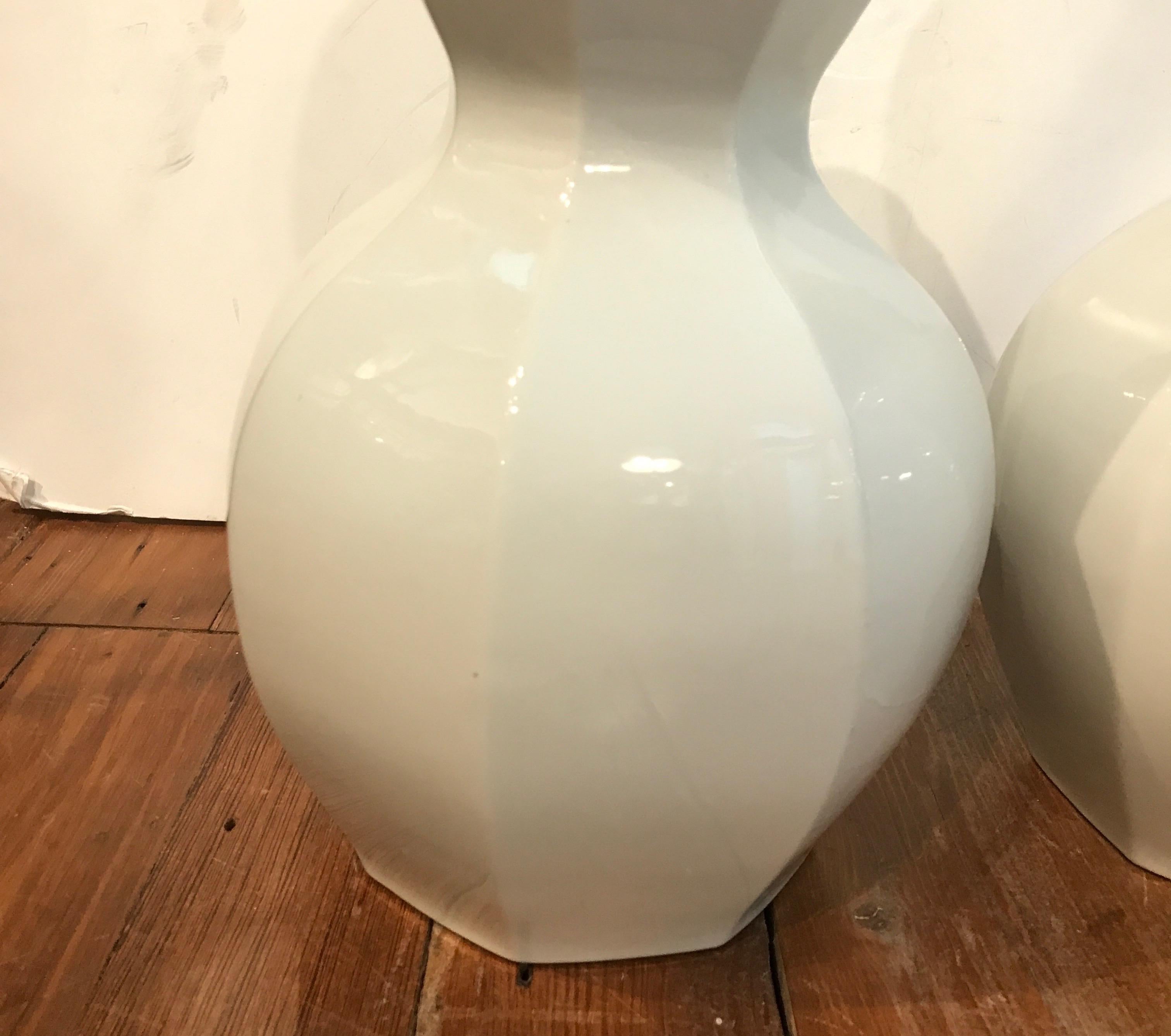 20th Century Pair of Mid Century Japanese Blanc de Chine Gourd Vases For Sale