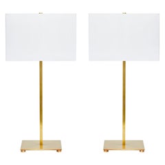 Pair of Mid-Century Modern Brass Table Lamps