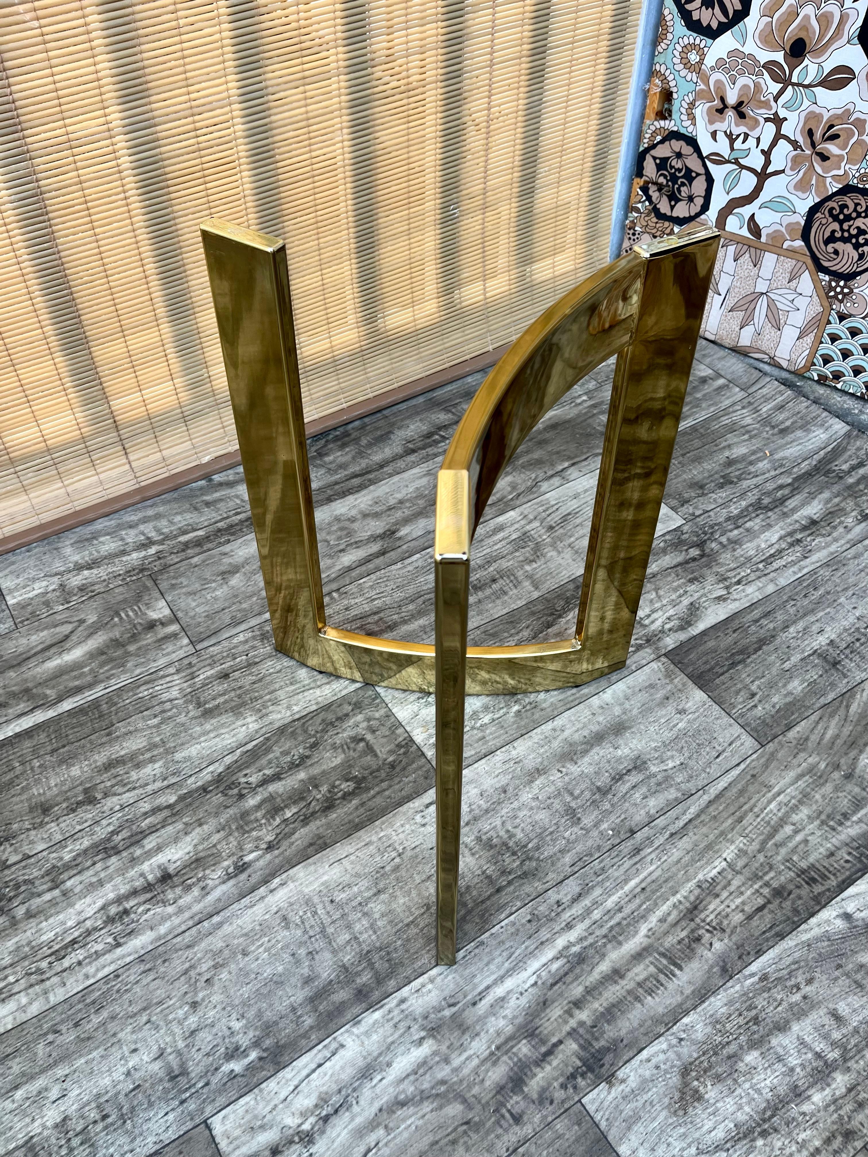 A Pair of Mid Century Modern Brass Tables in the Milo Baughman Style. C. 1970s 6