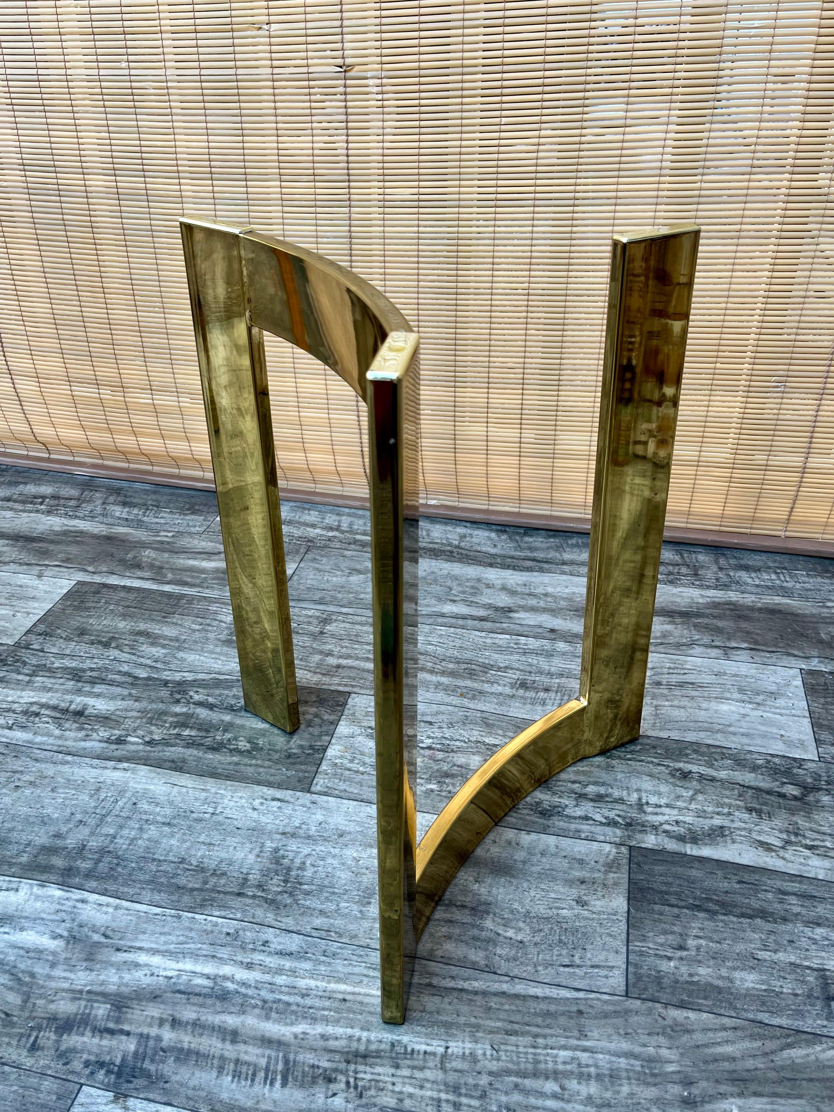 A Pair of Mid Century Modern Brass Tables in the Milo Baughman Style. C. 1970s 8
