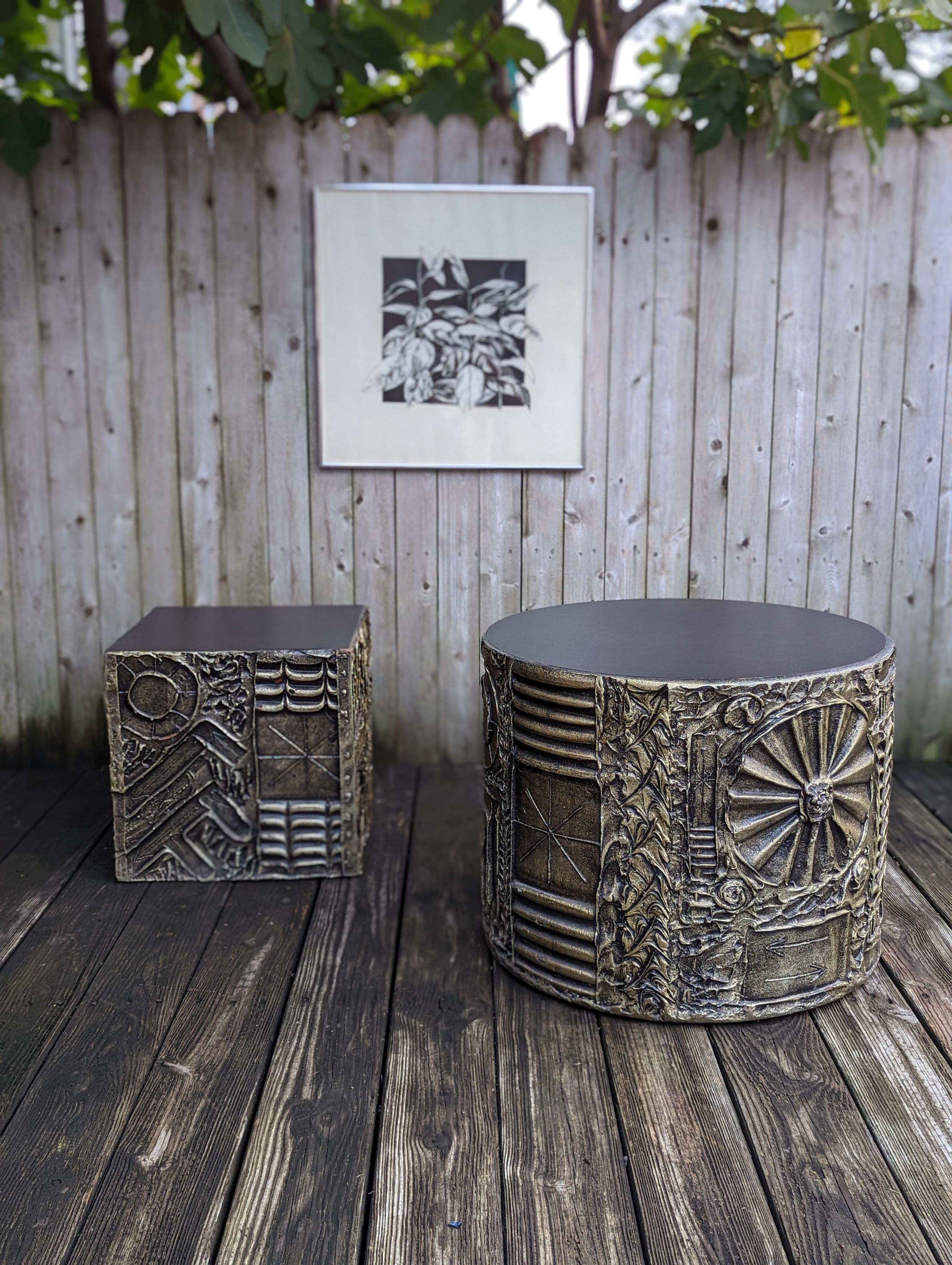 Pair of Mid-Century Modern Brutalist Side Tables by Adrian Pearsall In Good Condition In Wilmington, DE