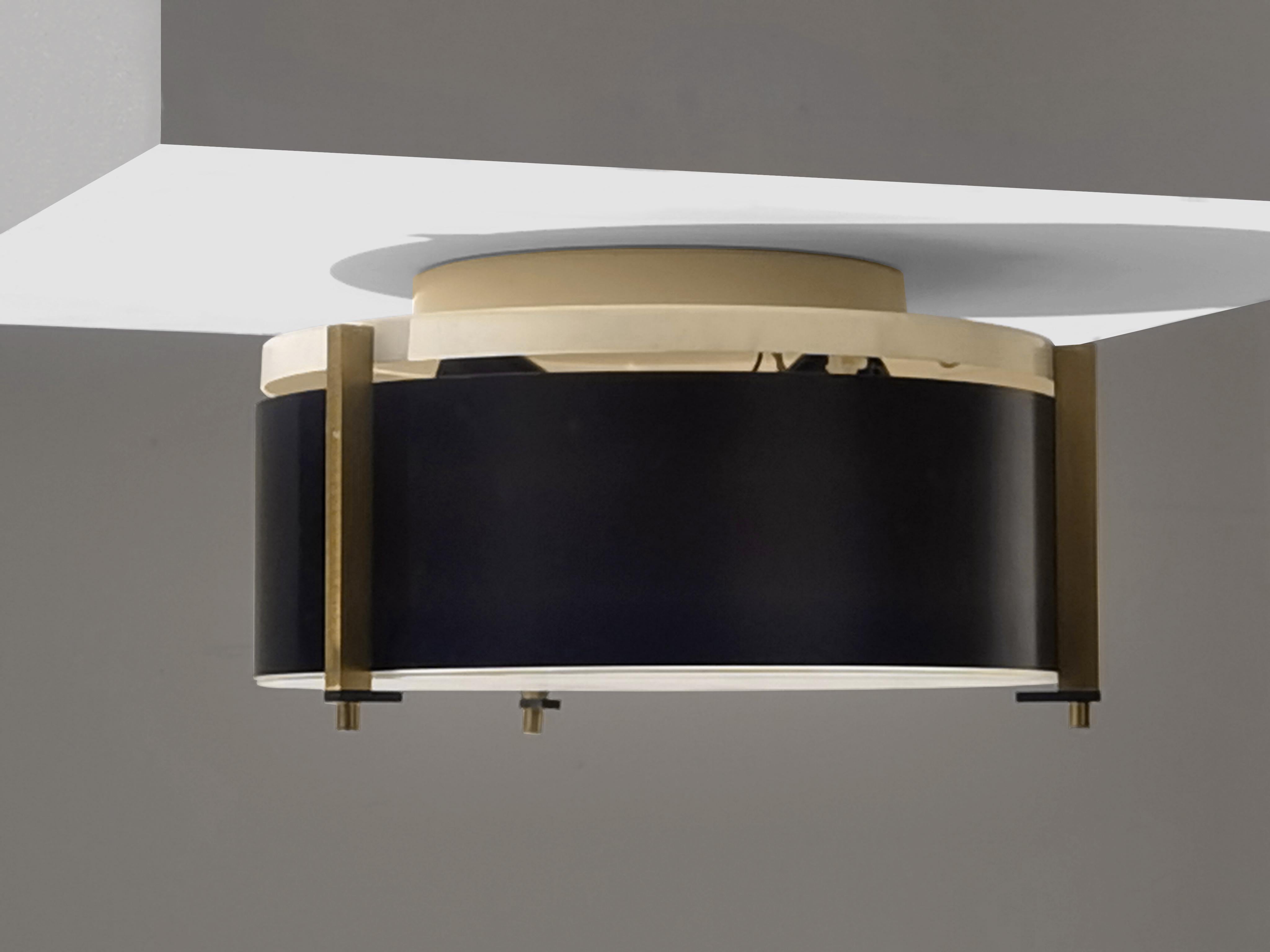 PAR DE LÁMPARAS DE TECHO MODERNAS DEL MEDIO SIGLO en estilo OSTUNI & O-LUCE, Italia 1950 Moderno de mediados de siglo en venta
