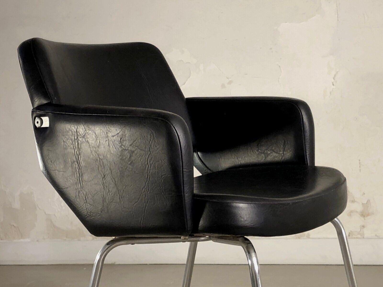 Metal A Pair of MID-CENTURY-MODERN CHAIRS in ARP / MOTTE / GUARICHE Style, France 1950 For Sale