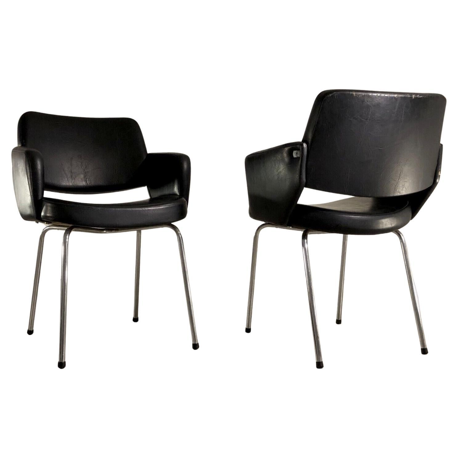 A Pair of MID-CENTURY-MODERN CHAIRS in ARP / MOTTE / GUARICHE Style, France 1950 For Sale